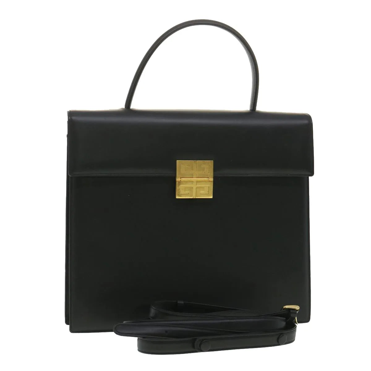 Givenchy Vintage 4G Leather Black Leather Handbag (Pre-Owned)