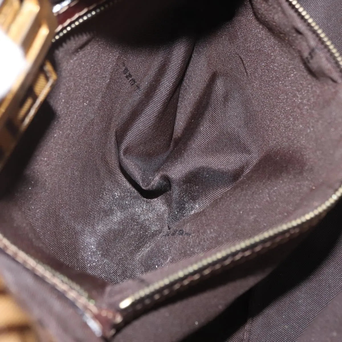 Fendi Mamma Baguette Cuir Verni Brown Pvc Shoulder Bag Bag (Pre-Owned)