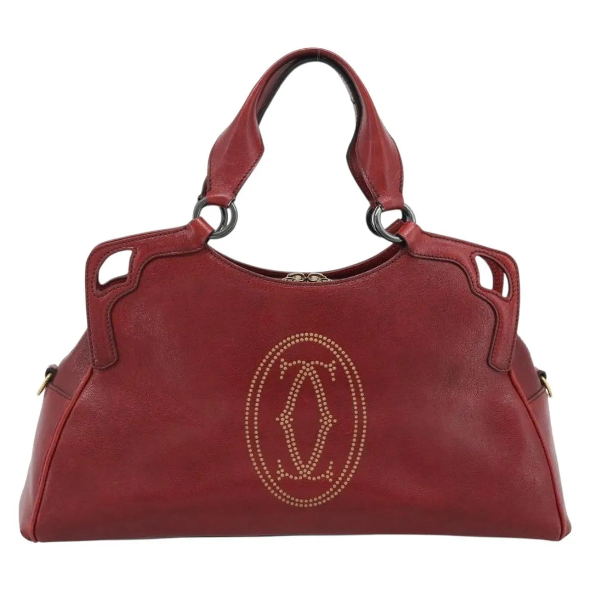 Cartier Marcello Leather Red Leather Handbag (Pre-Owned)
