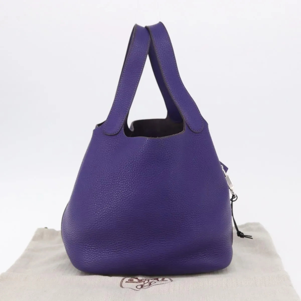 Hermes Picotin Lock Clemence Purple Leather Handbag (Pre-Owned)