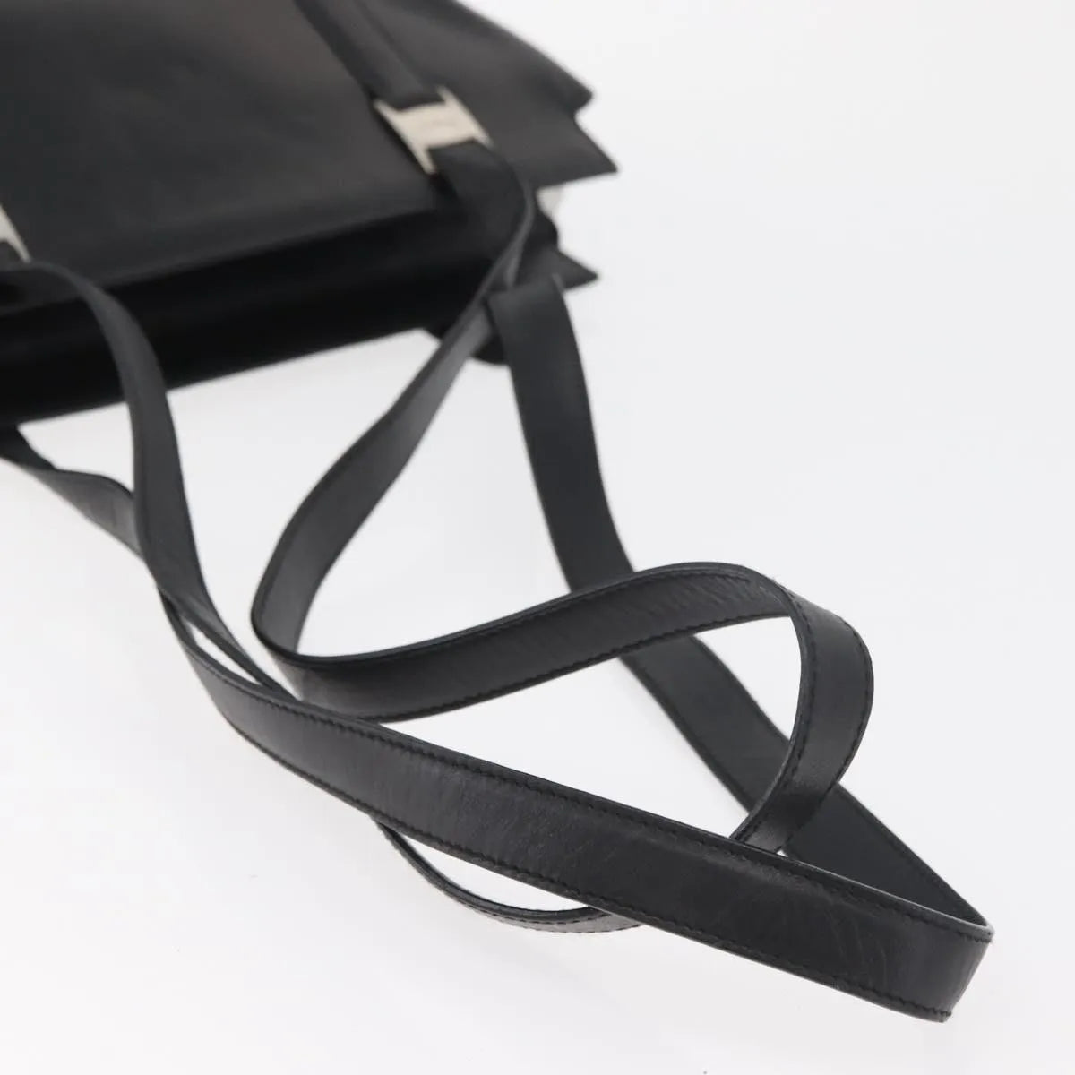 Salvatore Ferragamo Vintage Leather Black Leather Tote Bag Bag (Pre-Owned)