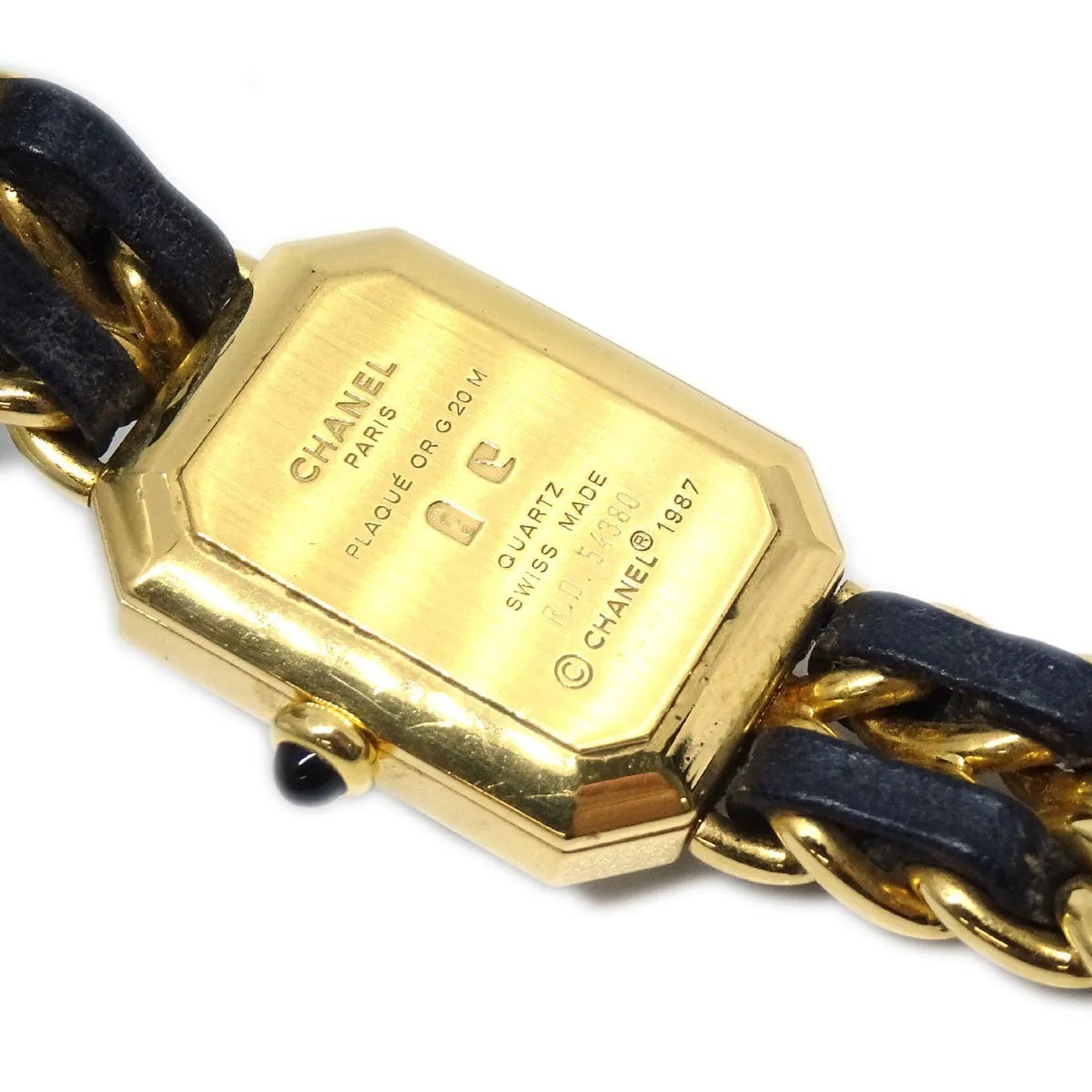 Chanel Premiere Rock Quartz Plated Metal And Leather Watch (Pre-Owned)