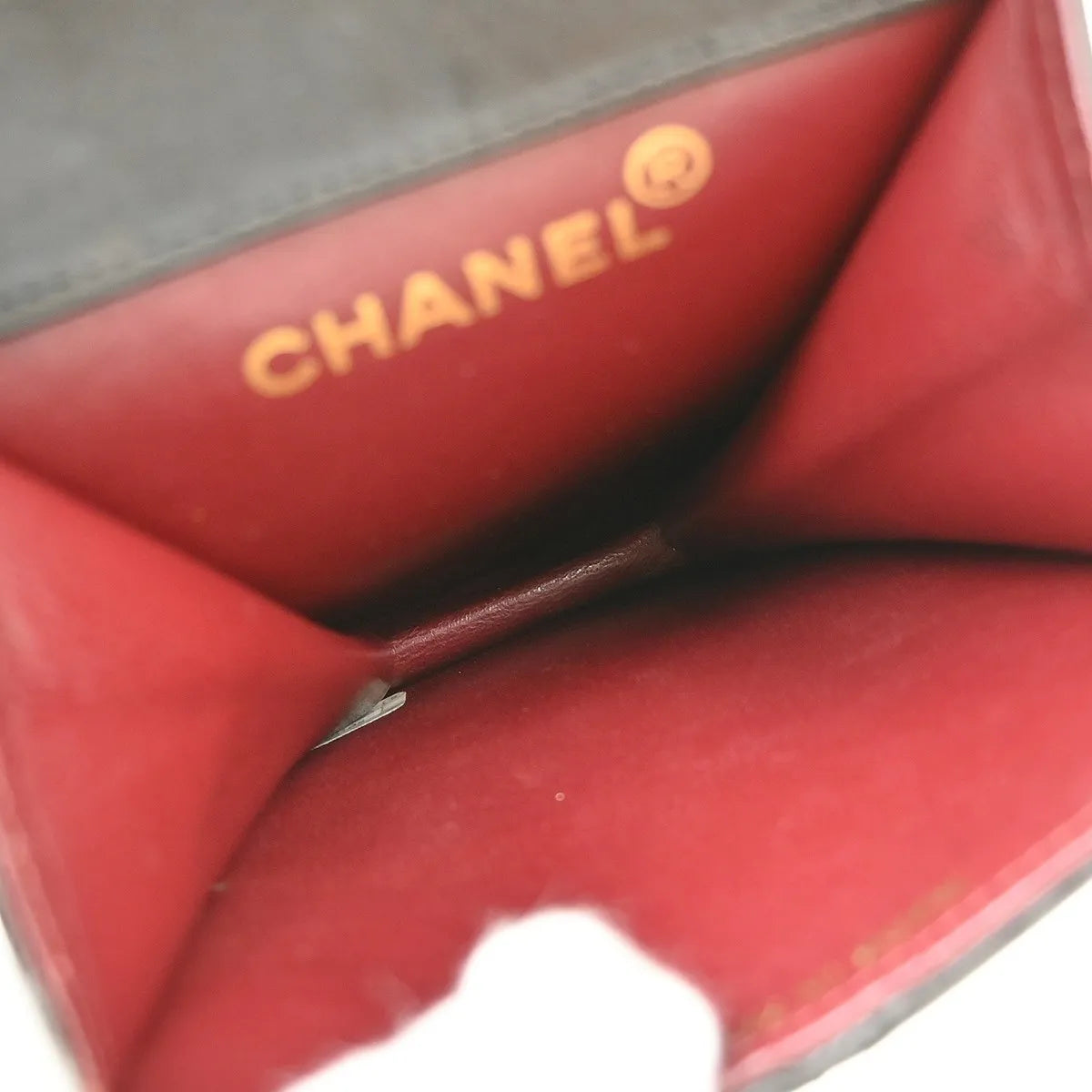 Chanel Vintage Button Waist Bag Quilted Lambskin Black Leather Shoulder Bag Bag (Pre-Owned)