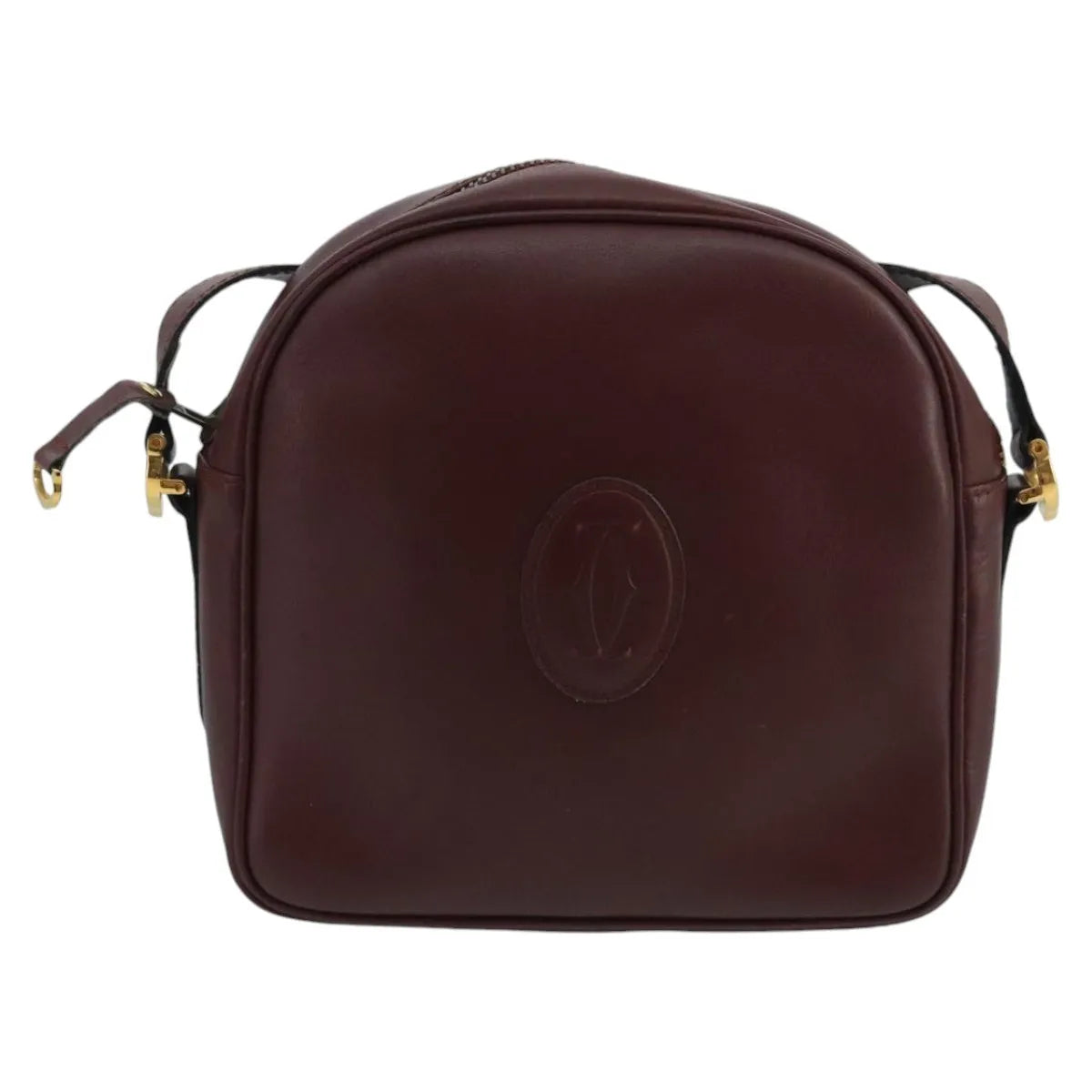 Cartier Must De Cartier Leather Burgundy Leather Shoulder Bag Bag (Pre-Owned)