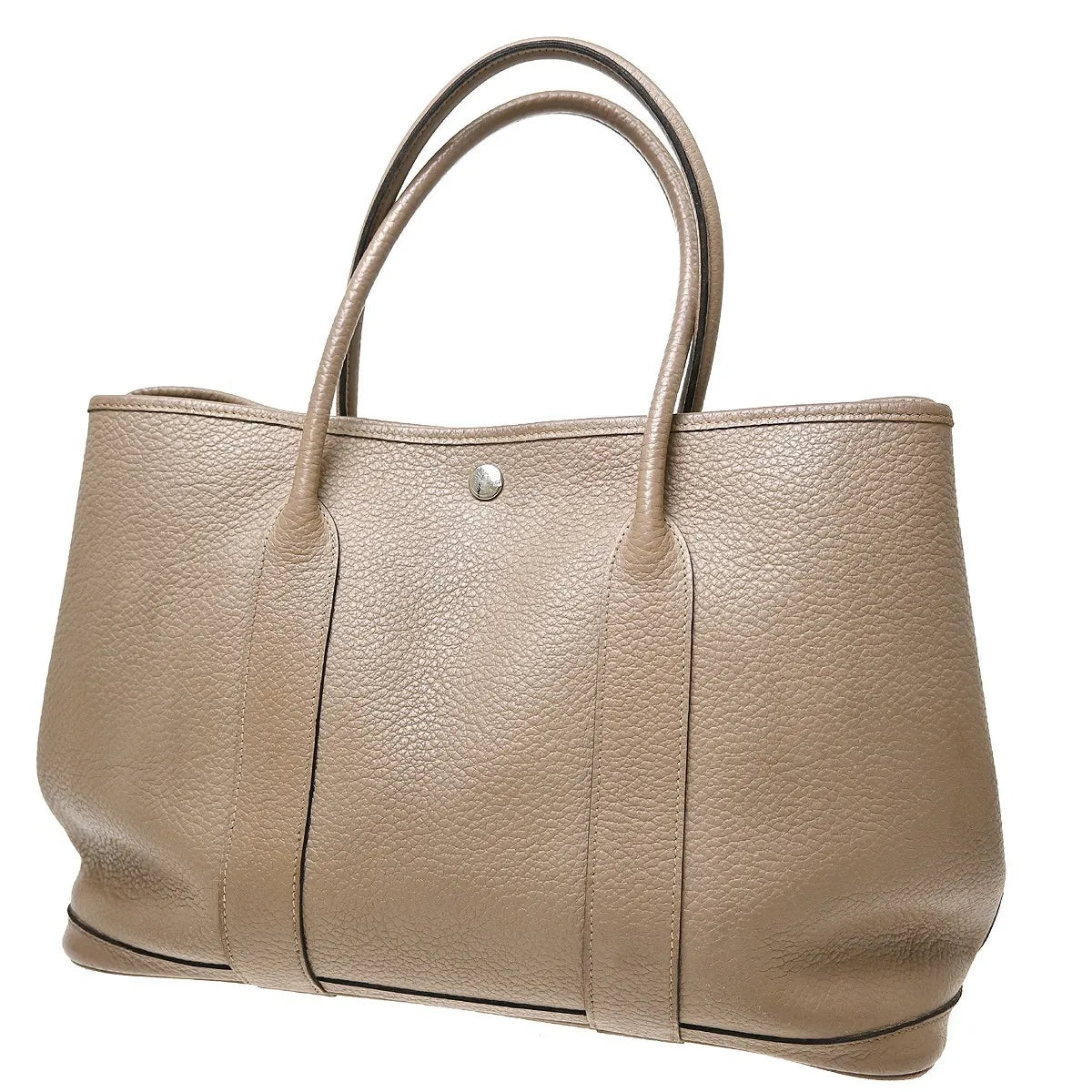 Hermes Quadrige Garden Party Tote Leather Beige Leather Handbag (Pre-Owned)