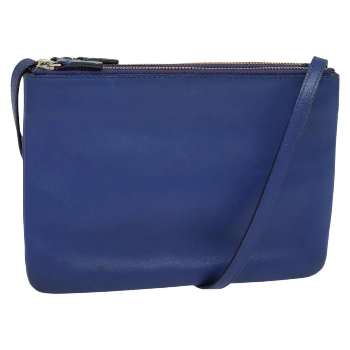 Celine Trio Leather Blue Leather Shoulder Bag Bag (Pre-Owned)