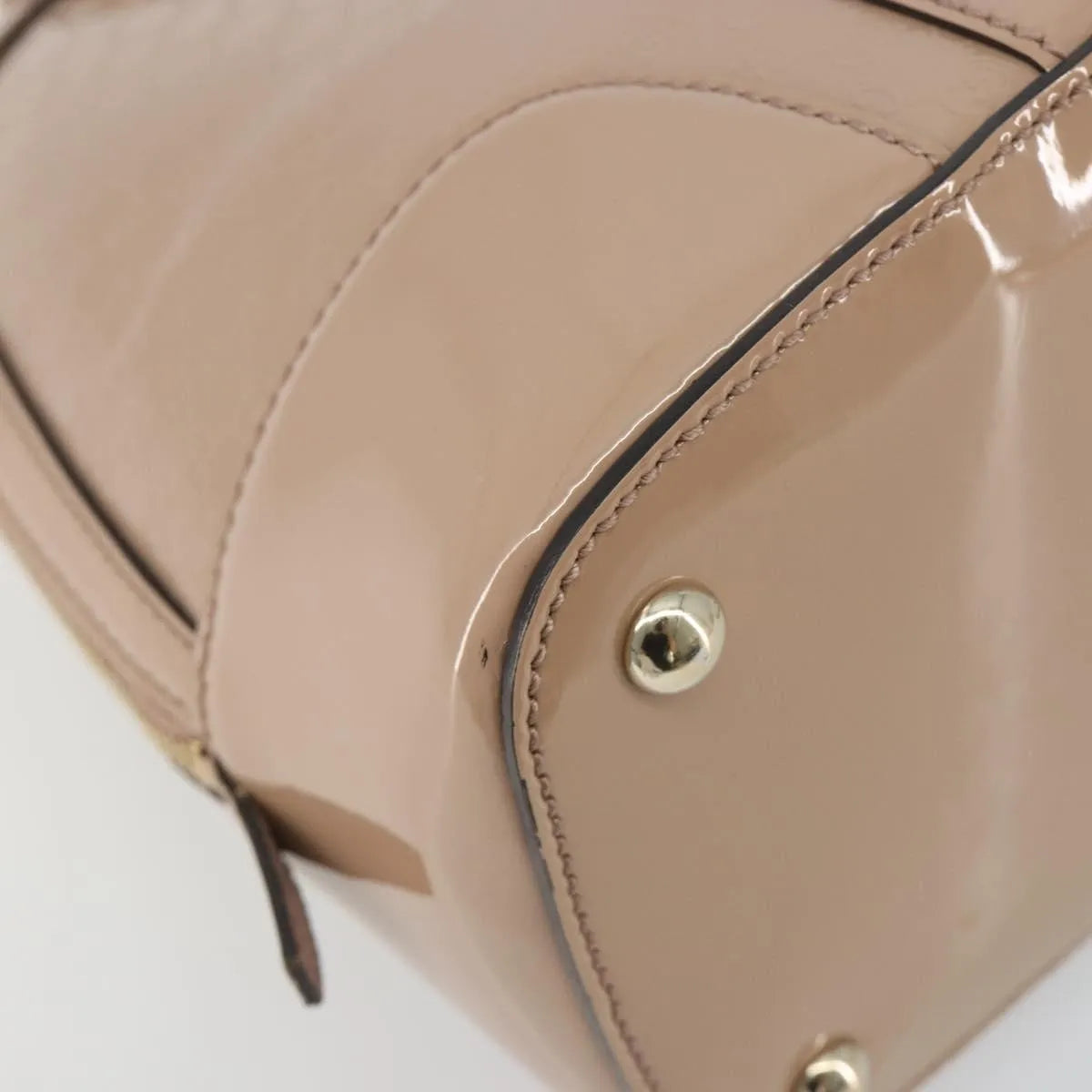 Gucci Nice Top Handle Microguccissima Patent Beige Patent_Leather Handbag (Pre-Owned)