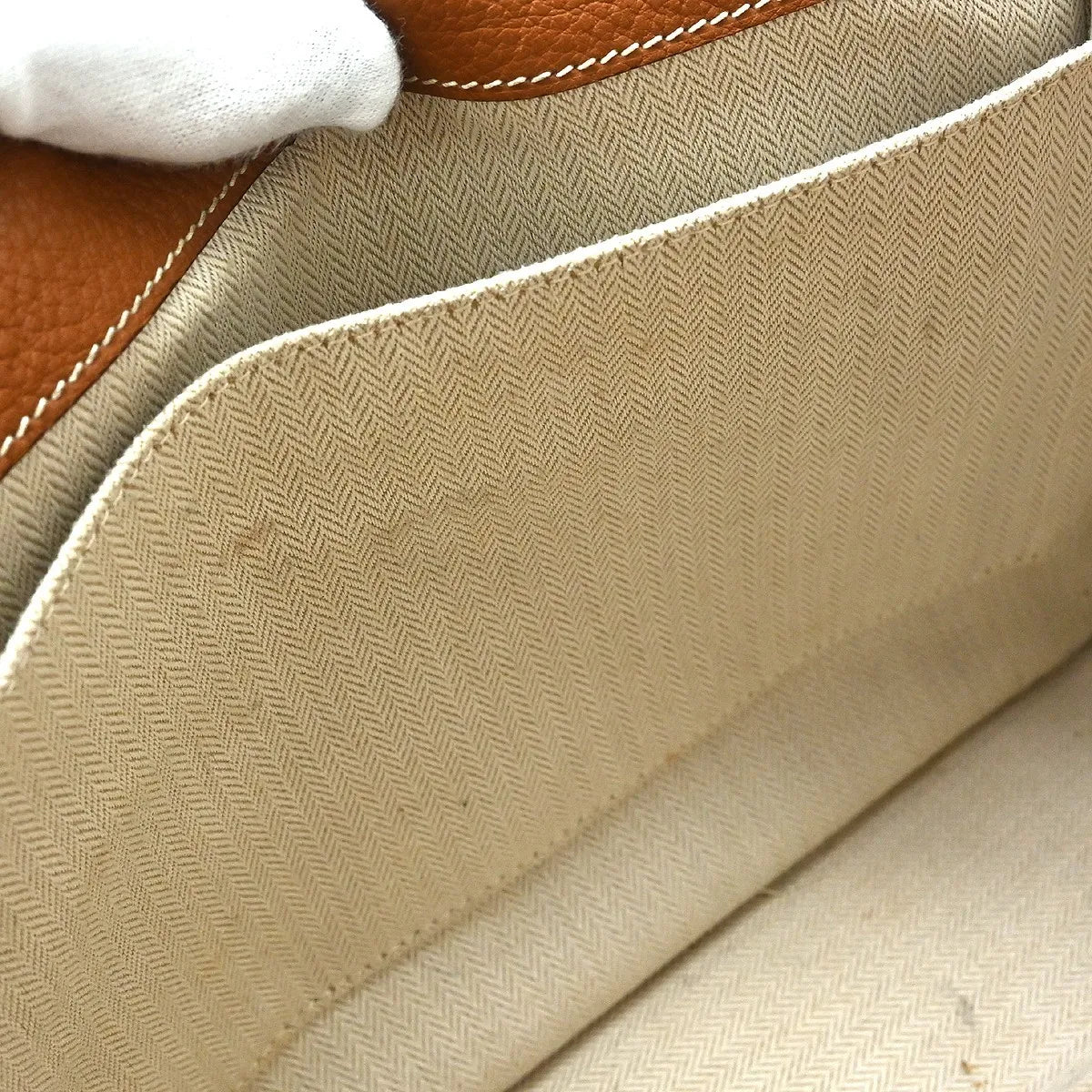 Hermes Barda Messenger Clemence Brown Leather Shoulder Bag Bag (Pre-Owned)