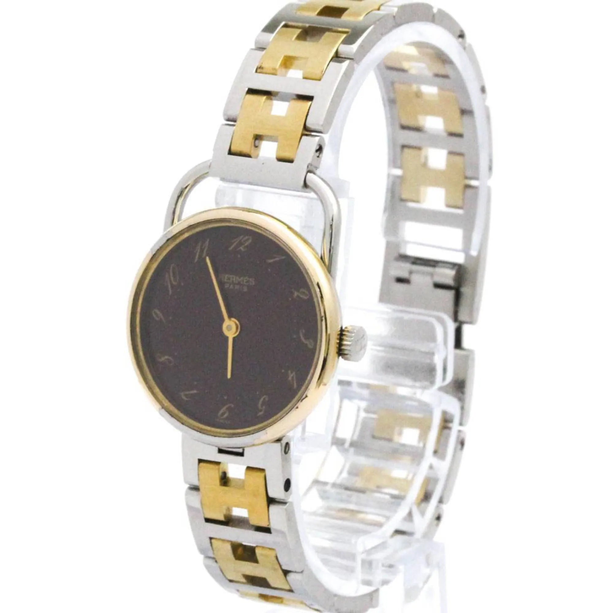 Hermes Arceau Quartz Watch Stainless Steel And Plated Metal Watch (Pre-Owned)