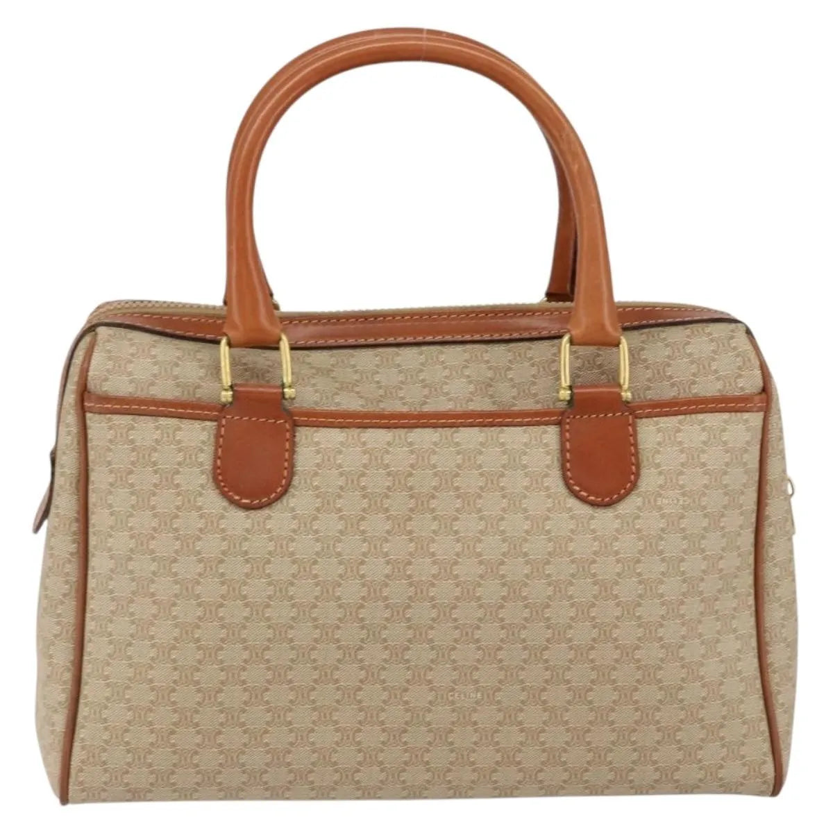 Celine Vintage Macadam Canvas Beige Canvas Handbag (Pre-Owned)
