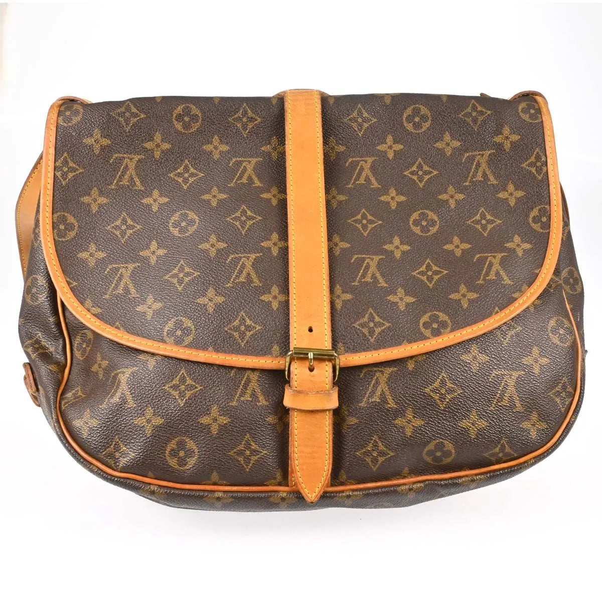 Louis Vuitton Saumur Monogram Canvas Brown Canvas Shoulder Bag Bag (Pre-Owned)