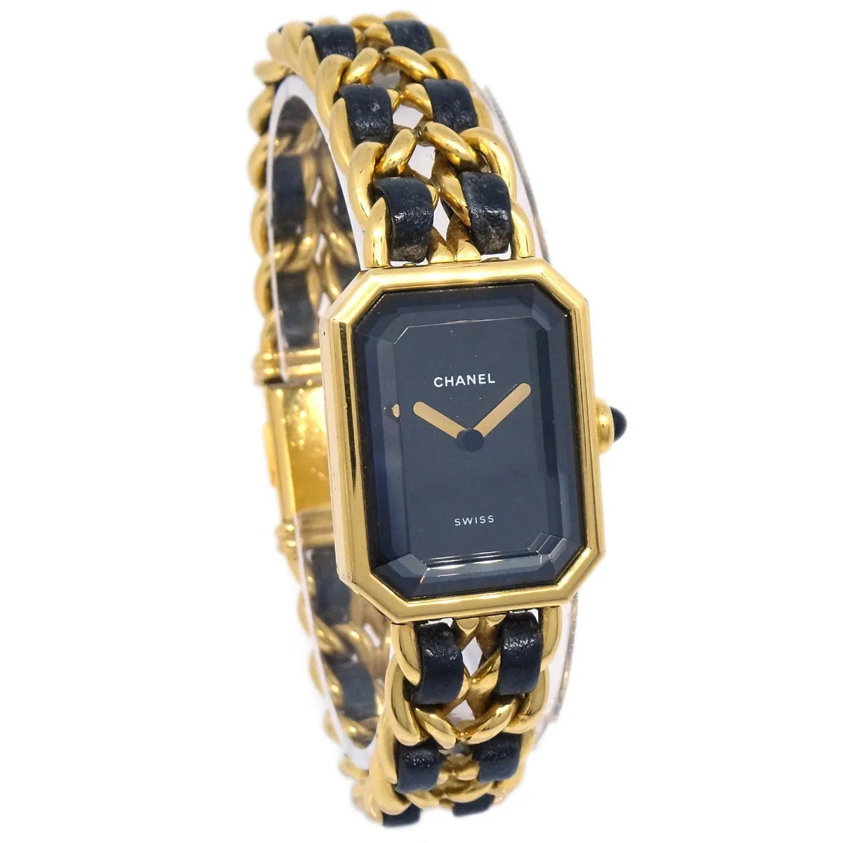 Chanel Premiere Rock Quartz Plated Metal And Leather Watch (Pre-Owned)