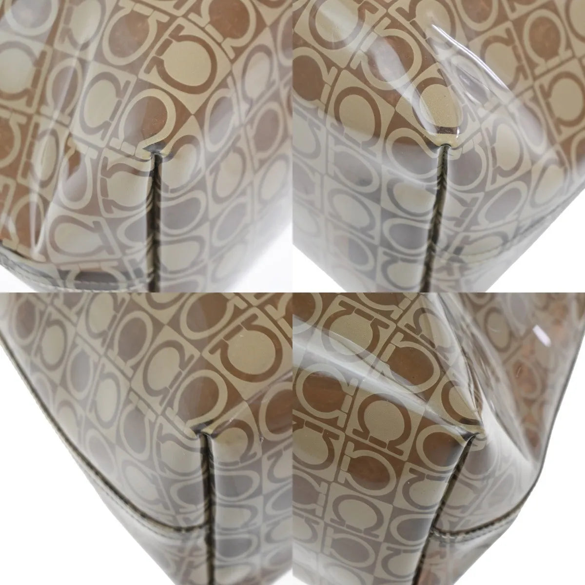 Salvatore Ferragamo Gancini Vinyl Brown Plastic Shoulder Bag Bag (Pre-Owned)