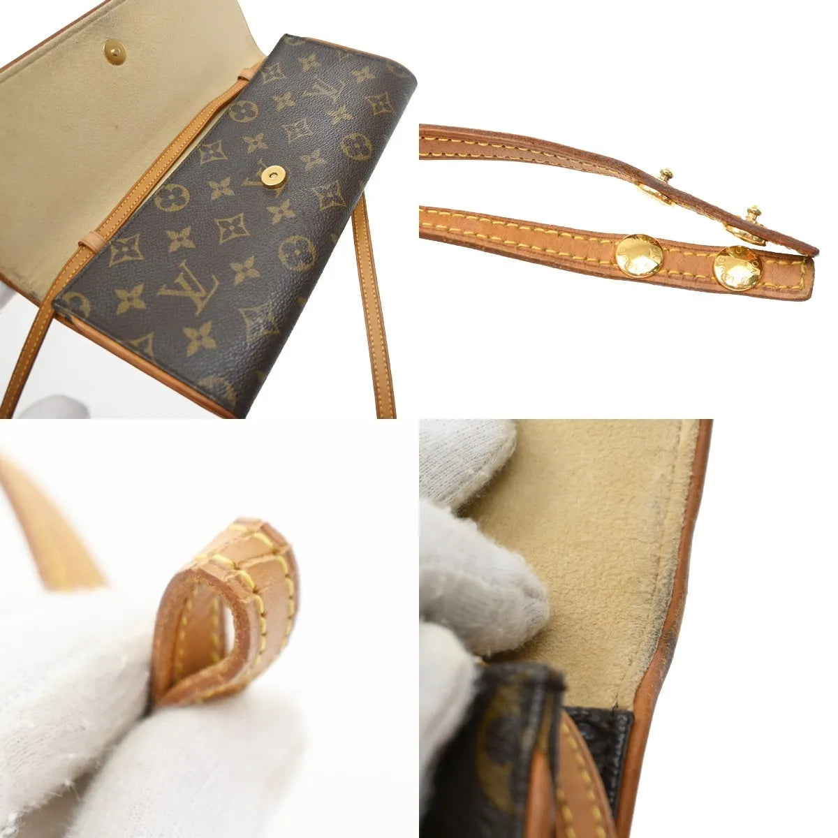 Louis Vuitton Twin Monogram Brown Canvas Clutche & Pouche Bag (Pre-Owned)