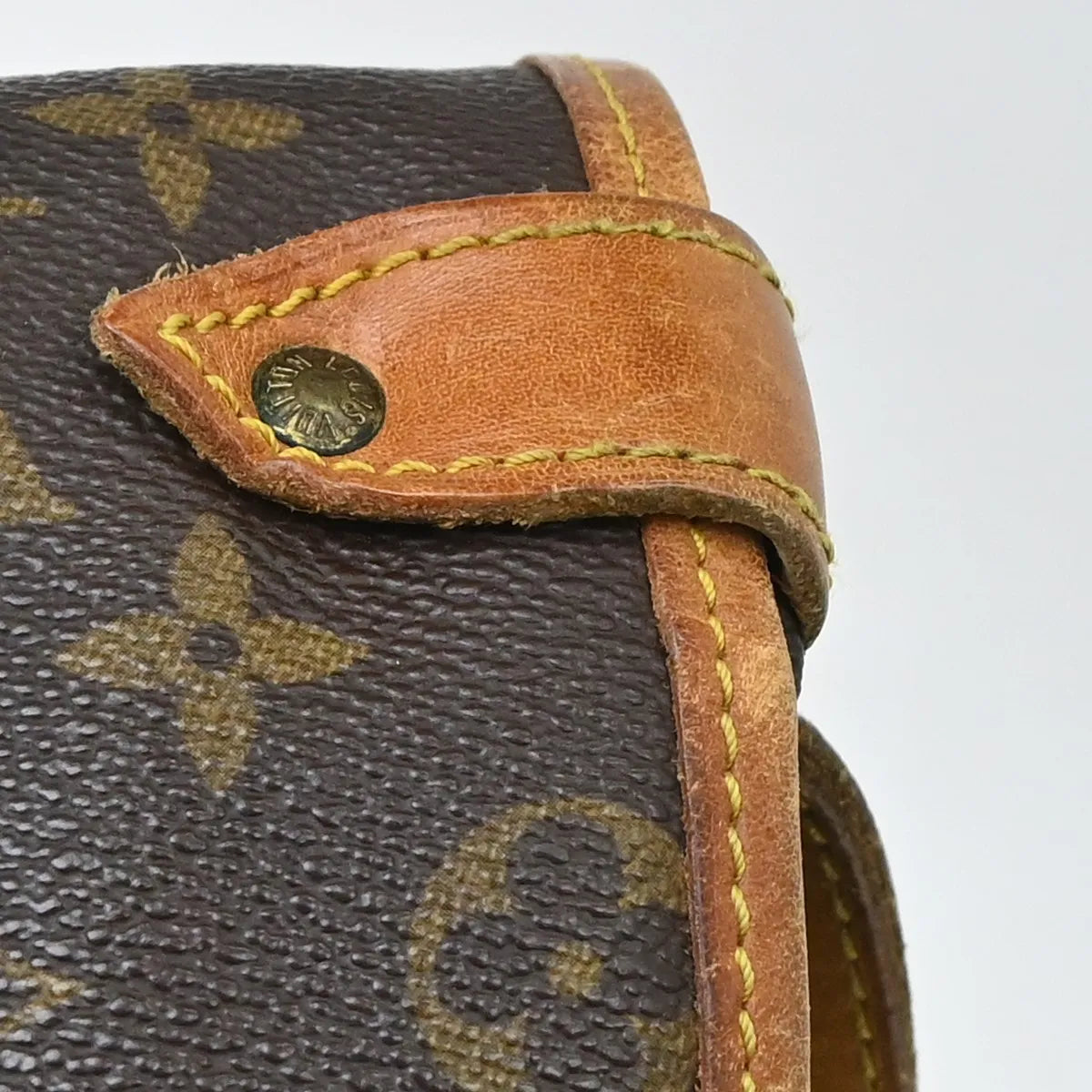 Louis Vuitton Saumur Handbag Monogram Canvas Brown Canvas Shoulder Bag Bag (Pre-Owned)