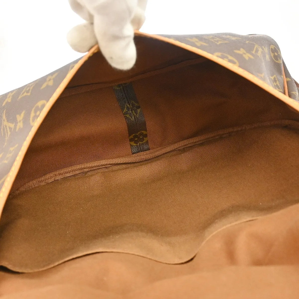 Louis Vuitton Saumur Handbag Monogram Canvas Brown Canvas Shoulder Bag Bag (Pre-Owned)