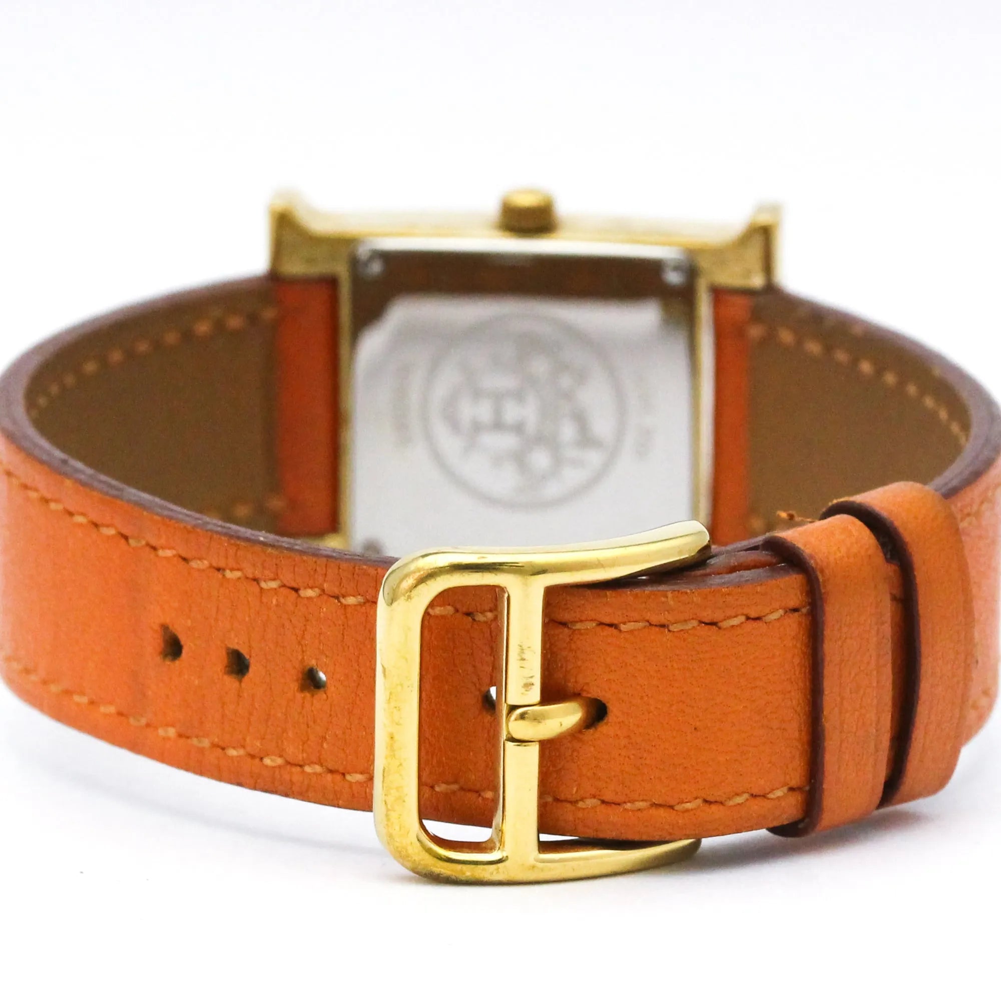 Hermes Heure H Quartz Stainless Steel And Leather Watch (Pre-Owned)