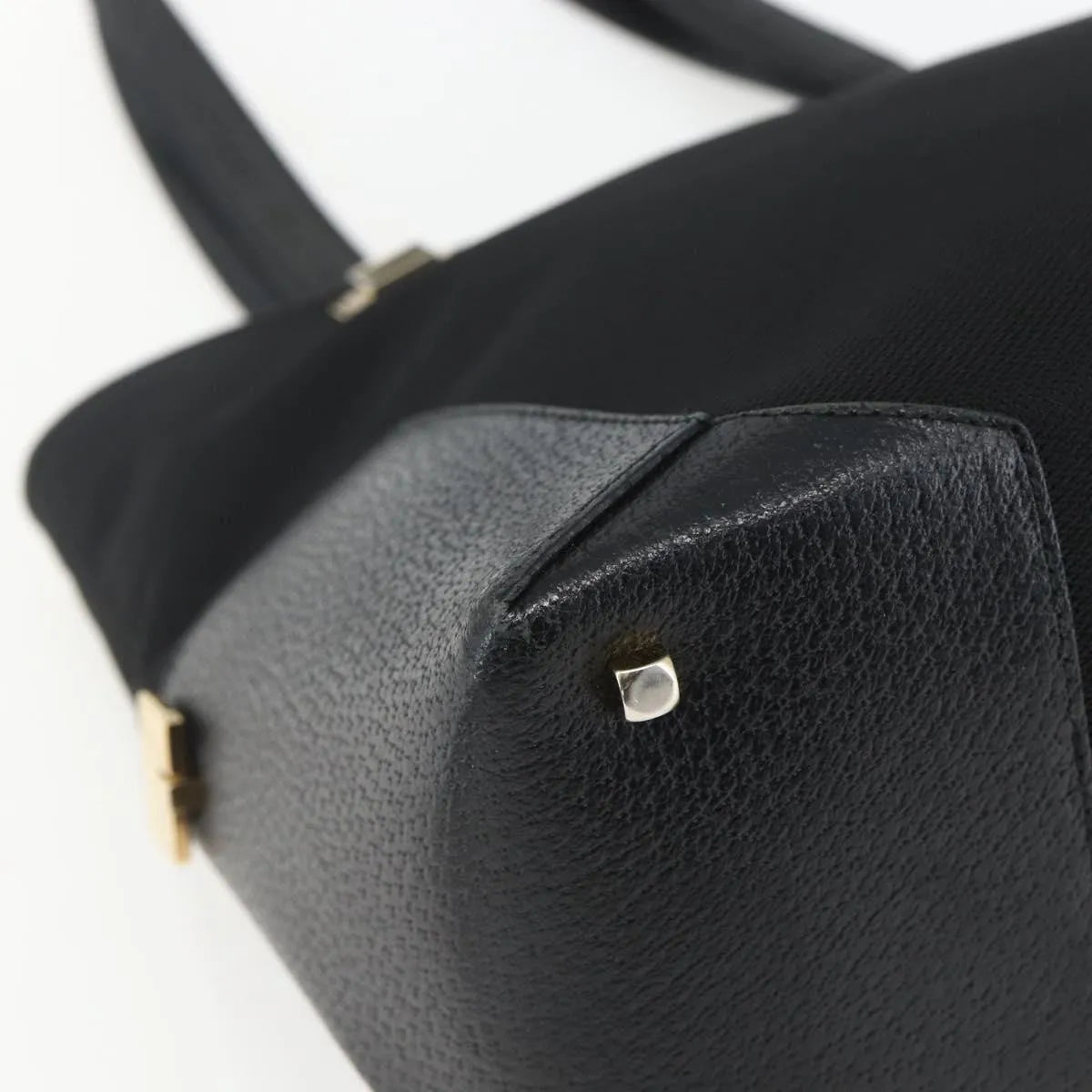 Salvatore Ferragamo Vintage Nylon Black Nylon Tote Bag Bag (Pre-Owned)