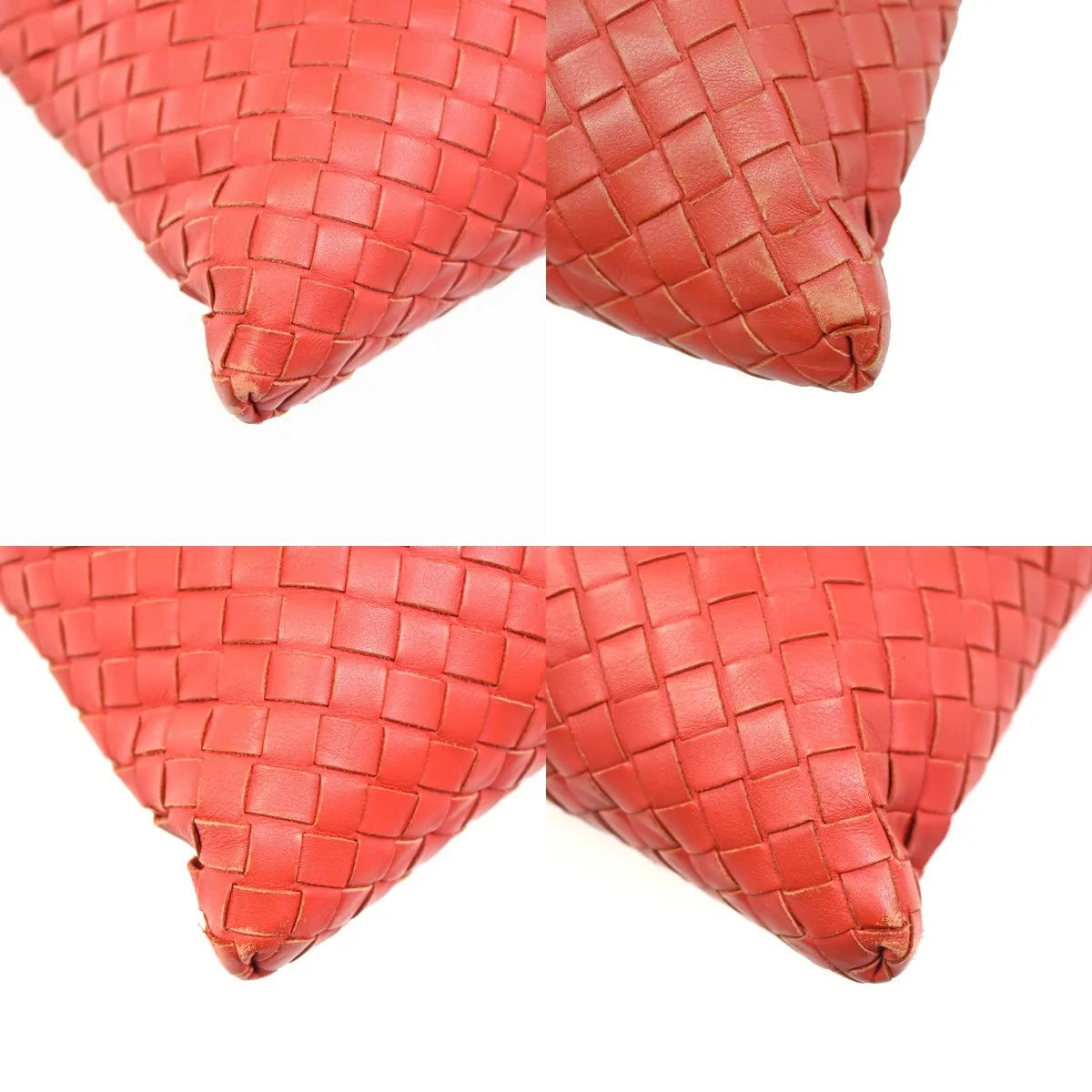 Bottega Veneta Flat Messenger Intrecciato Nappa Red Leather Shoulder Bag Bag (Pre-Owned)