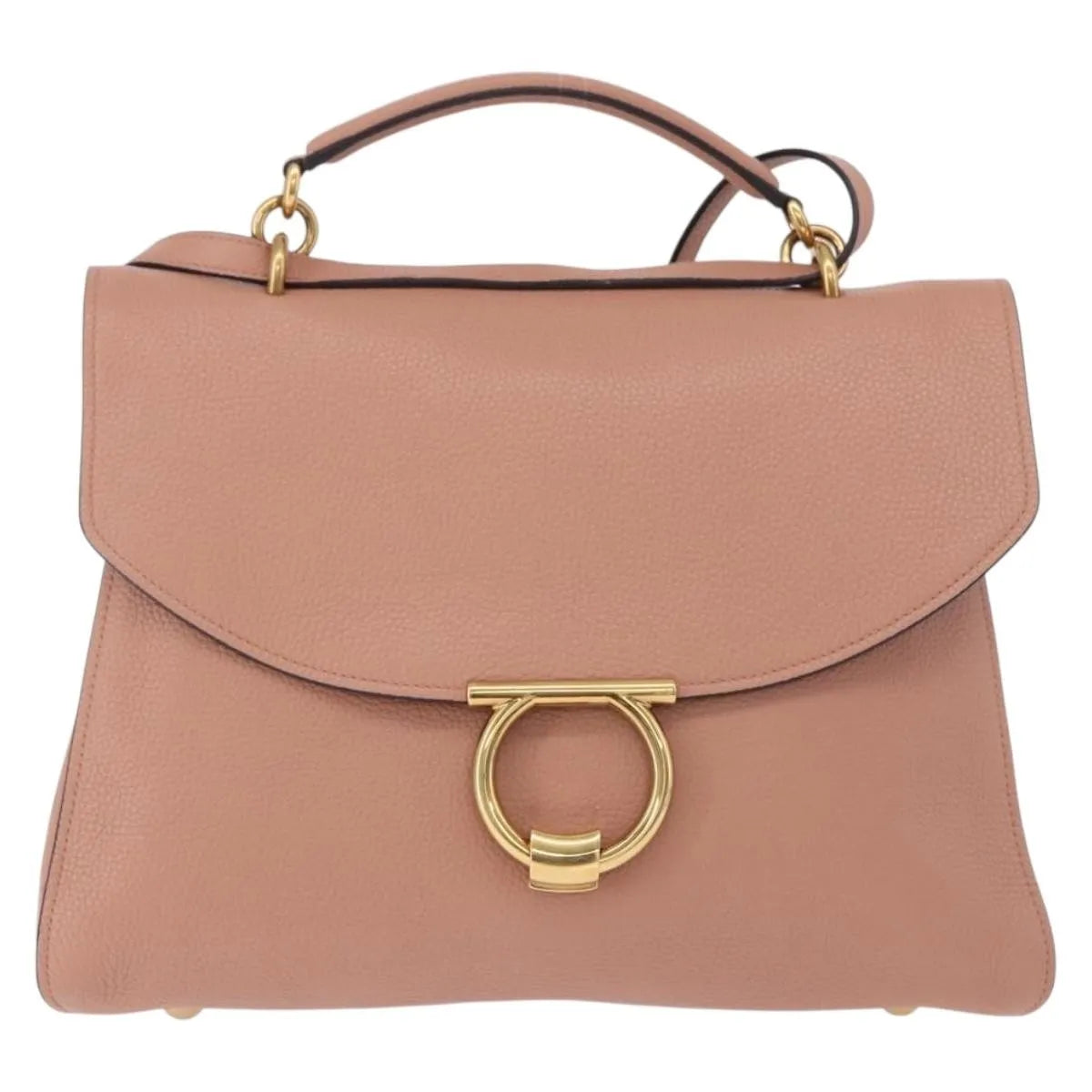 Salvatore Ferragamo Margot Satchel Leather Pink Leather Handbag (Pre-Owned)
