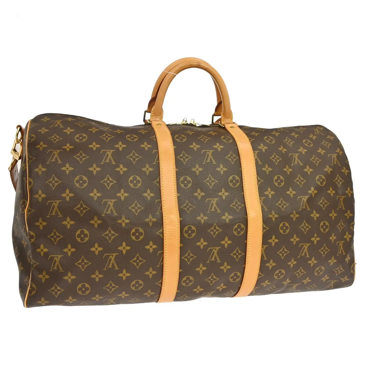 Louis Vuitton Keepall Bandouliere Bag Monogram Canvas Brown Canvas Travel Bag Bag (Pre-Owned)