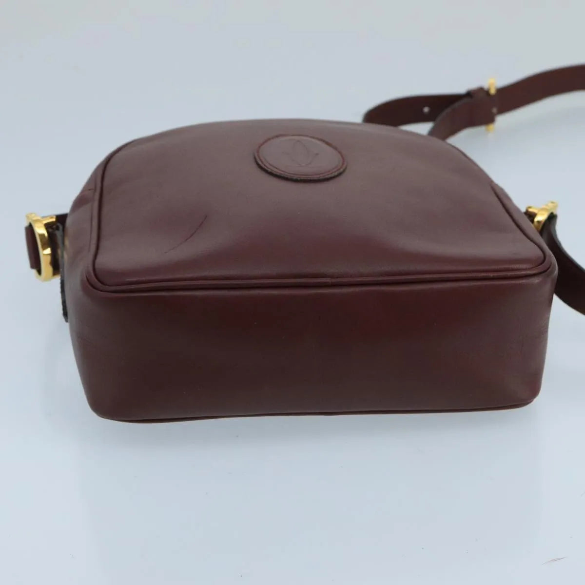 Cartier Must De Cartier Leather Burgundy Leather Shoulder Bag Bag (Pre-Owned)