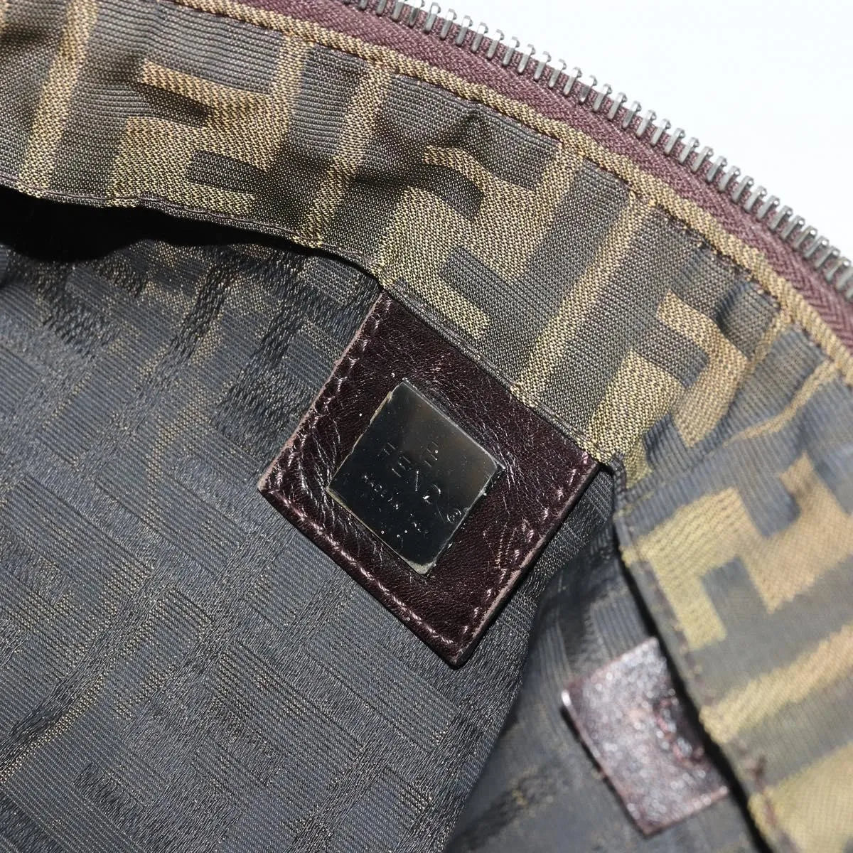 Fendi Zucca Tote Canvas Black Canvas Handbag (Pre-Owned)