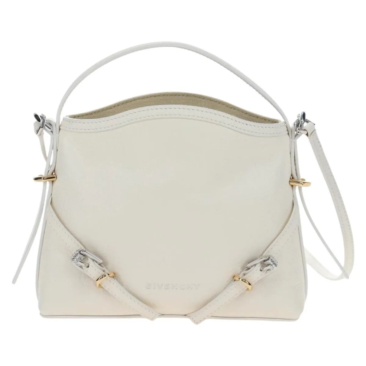 Givenchy Voyou Leather White Leather Shoulder Bag Bag (Pre-Owned)