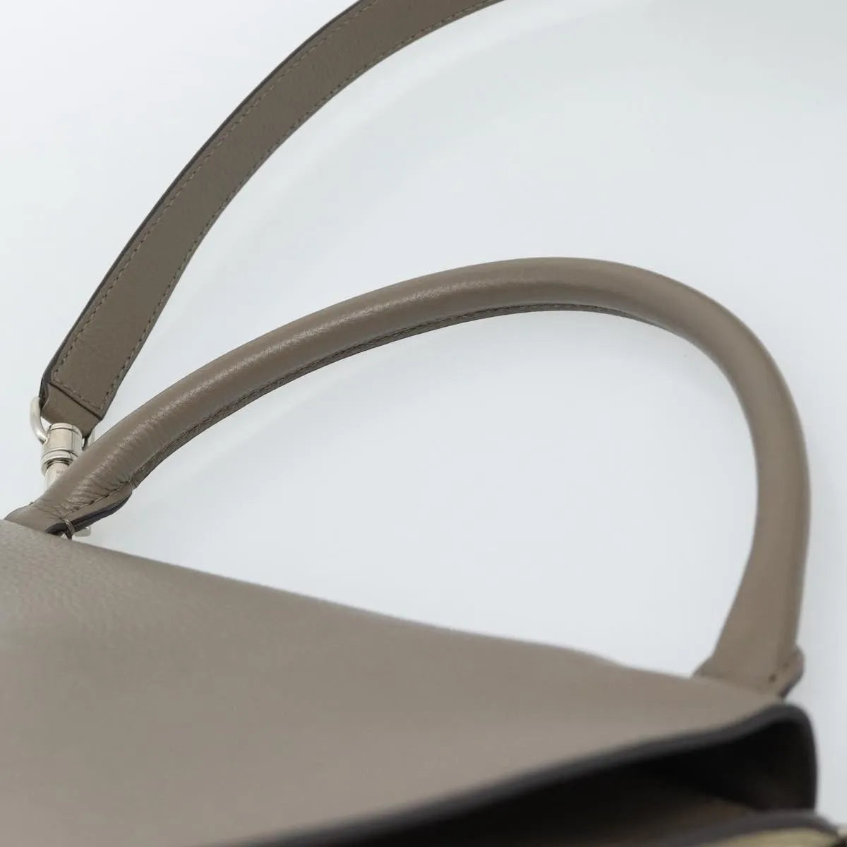Celine Trapeze Leather With Suede Gray Leather Handbag (Pre-Owned)