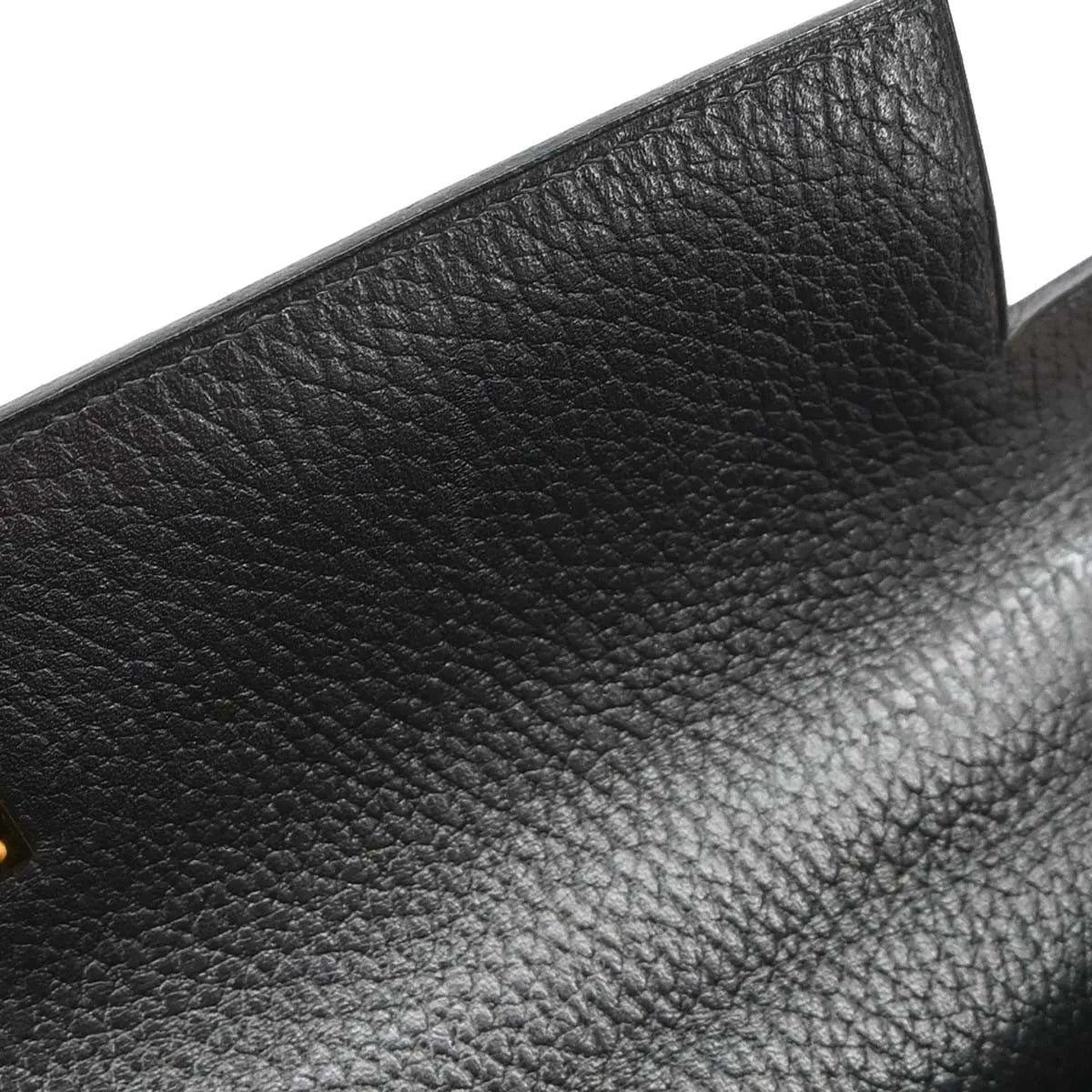 Hermes Kelly Handbag Black Ardennes With Gold Hardware Black Leather Handbag (Pre-Owned)