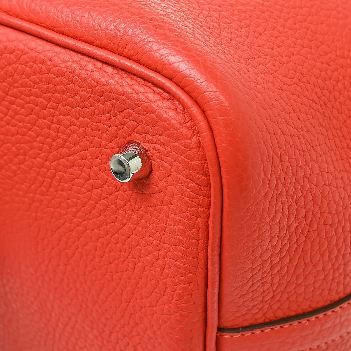 Hermes Picotin Lock Clemence Red Leather Handbag (Pre-Owned)