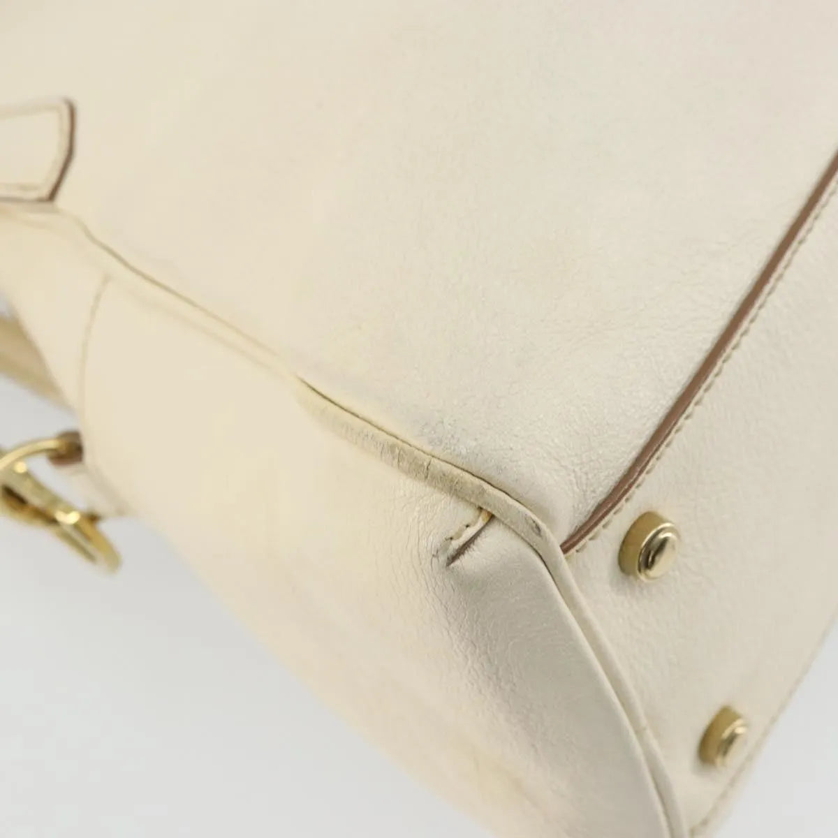 Cartier Marcello Leather White Leather Shoulder Bag Bag (Pre-Owned)
