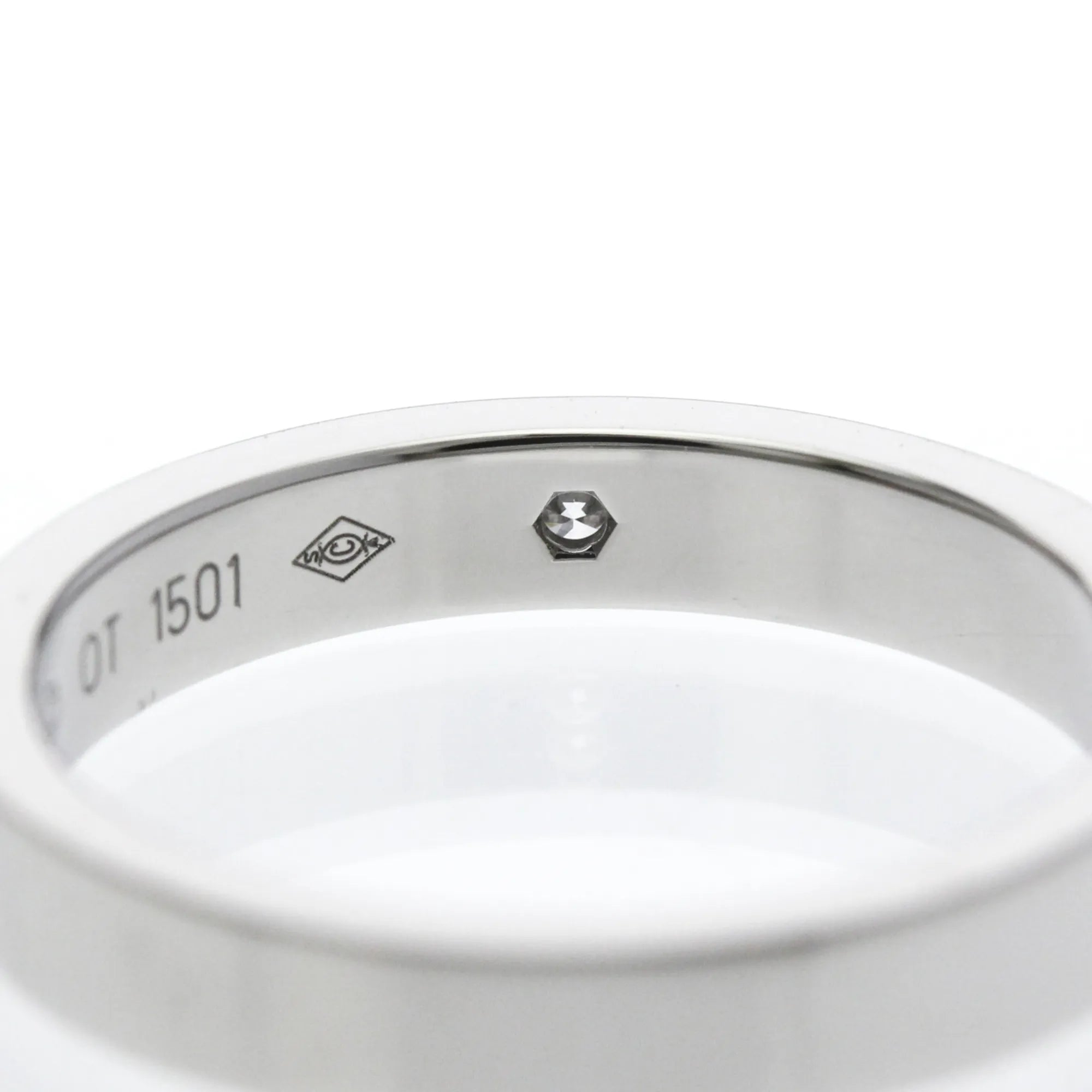Cartier C De Cartier Wedding Band Platinum With Diamond Silver Platinum Ring Jewelry (Pre-Owned)