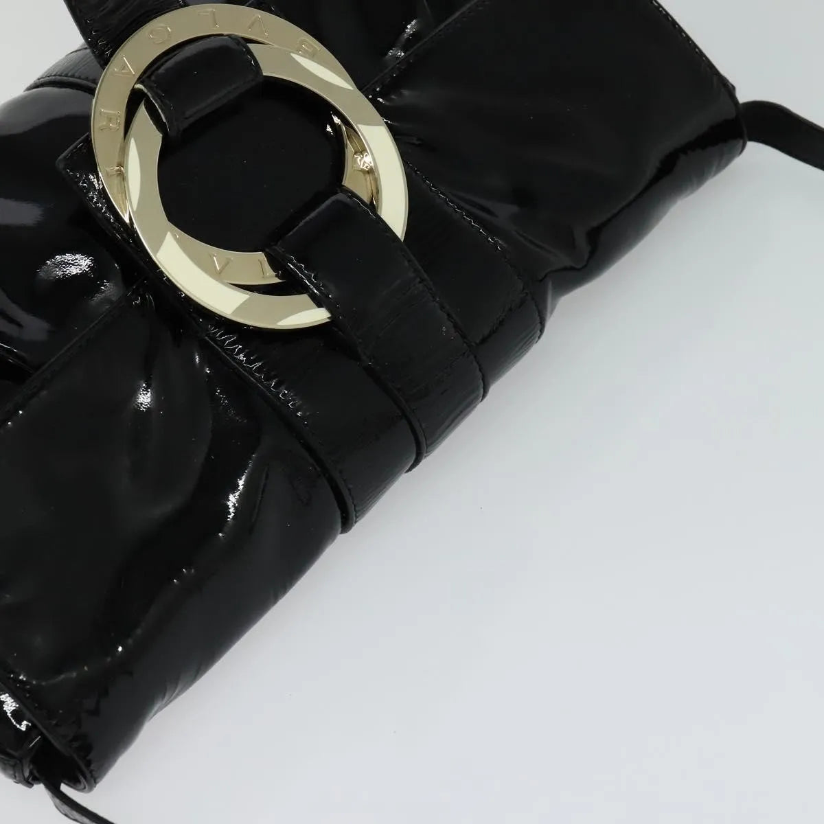 Bvlgari Chandra Flap Enamel Black Patent_Leather Shoulder Bag Bag (Pre-Owned)