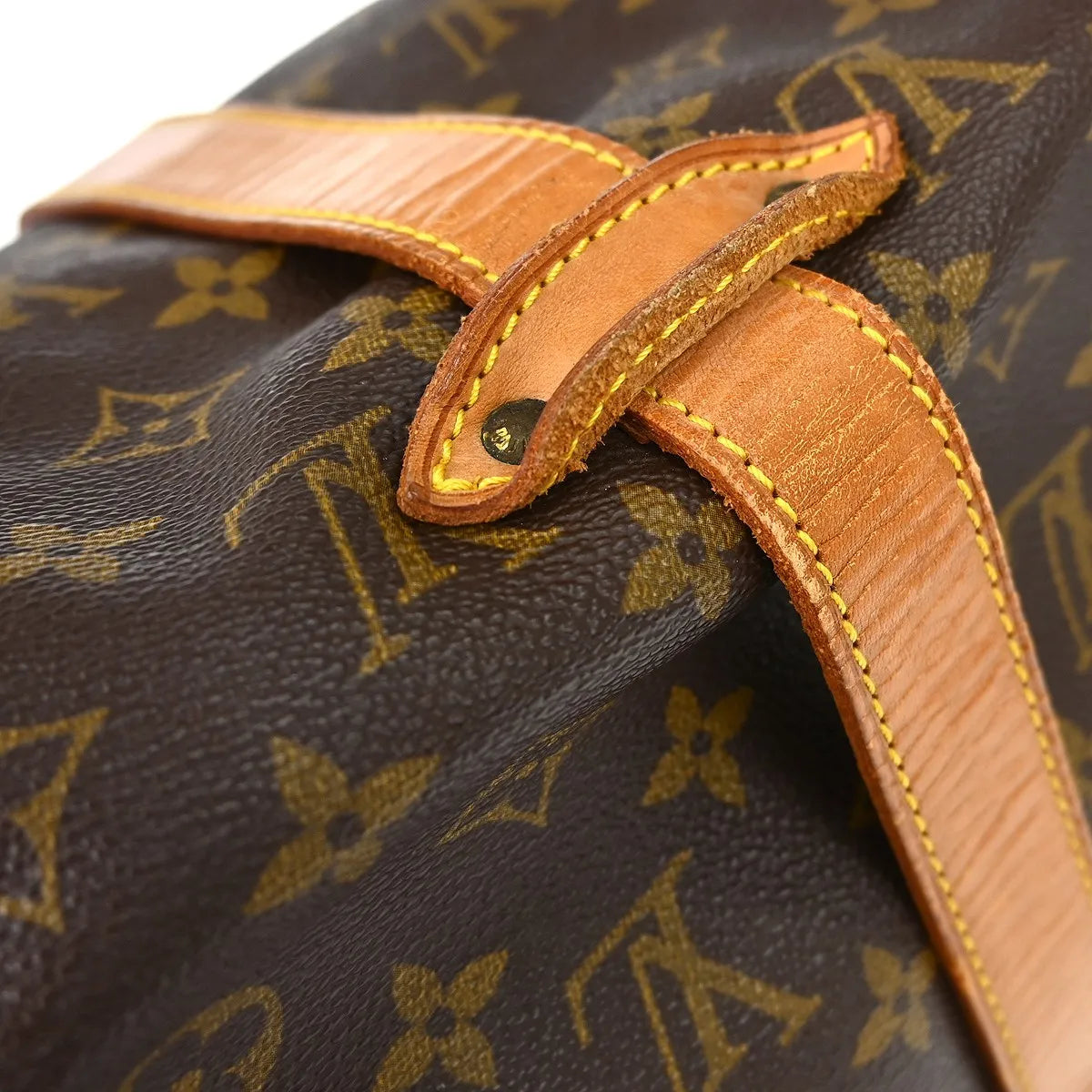 Louis Vuitton Saumur Handbag Monogram Canvas Brown Canvas Shoulder Bag Bag (Pre-Owned)