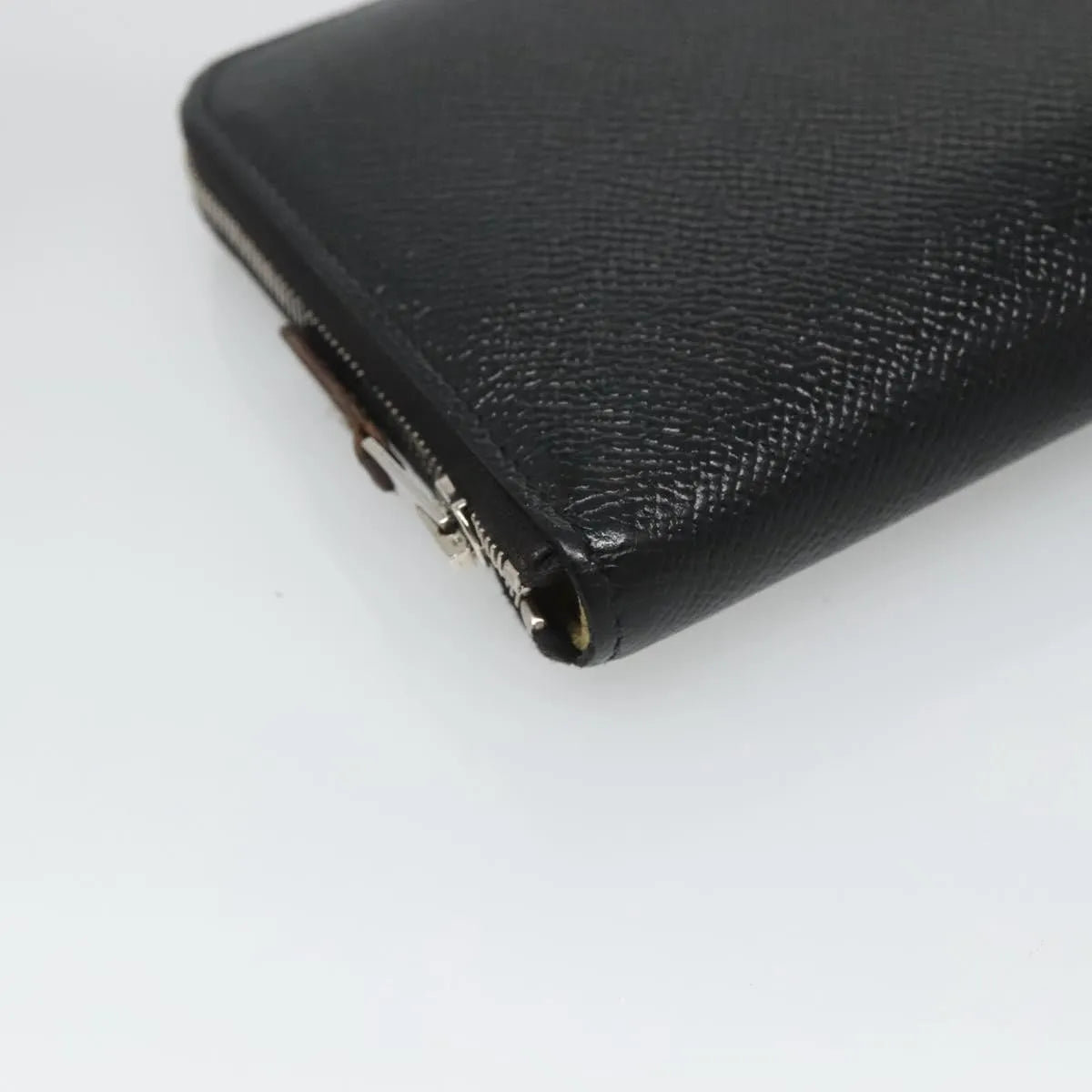 Hermes Azap Zip Around Wallet Silk'in Epsom Black Leather Wallets Accessory (Pre-Owned)