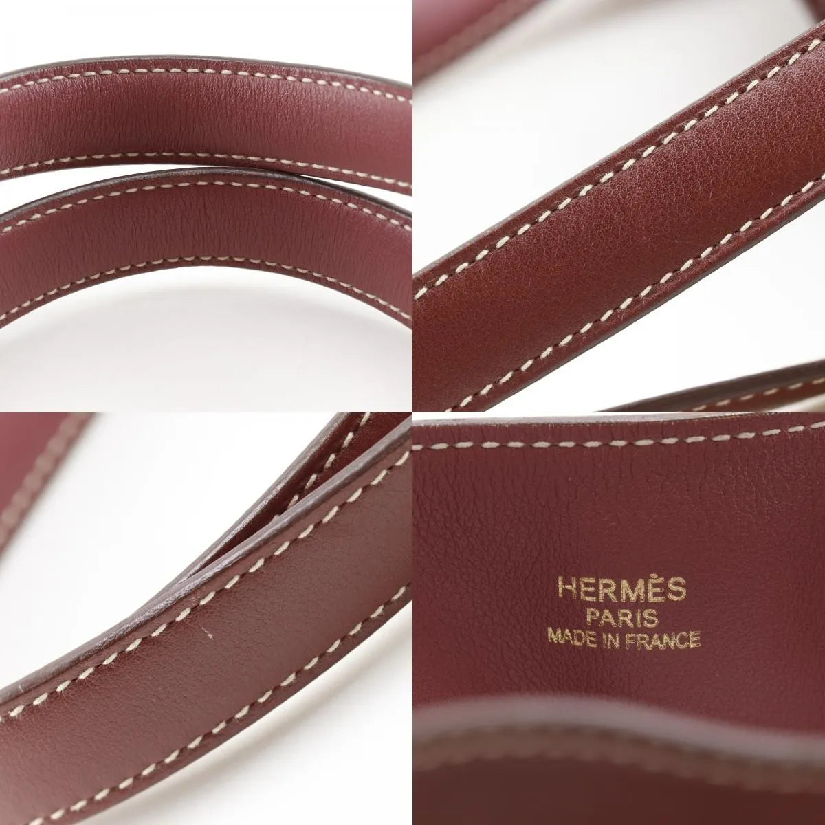 Hermes Double Sens Tote Veau Sikkim Burgundy Leather Tote Bag Bag (Pre-Owned)