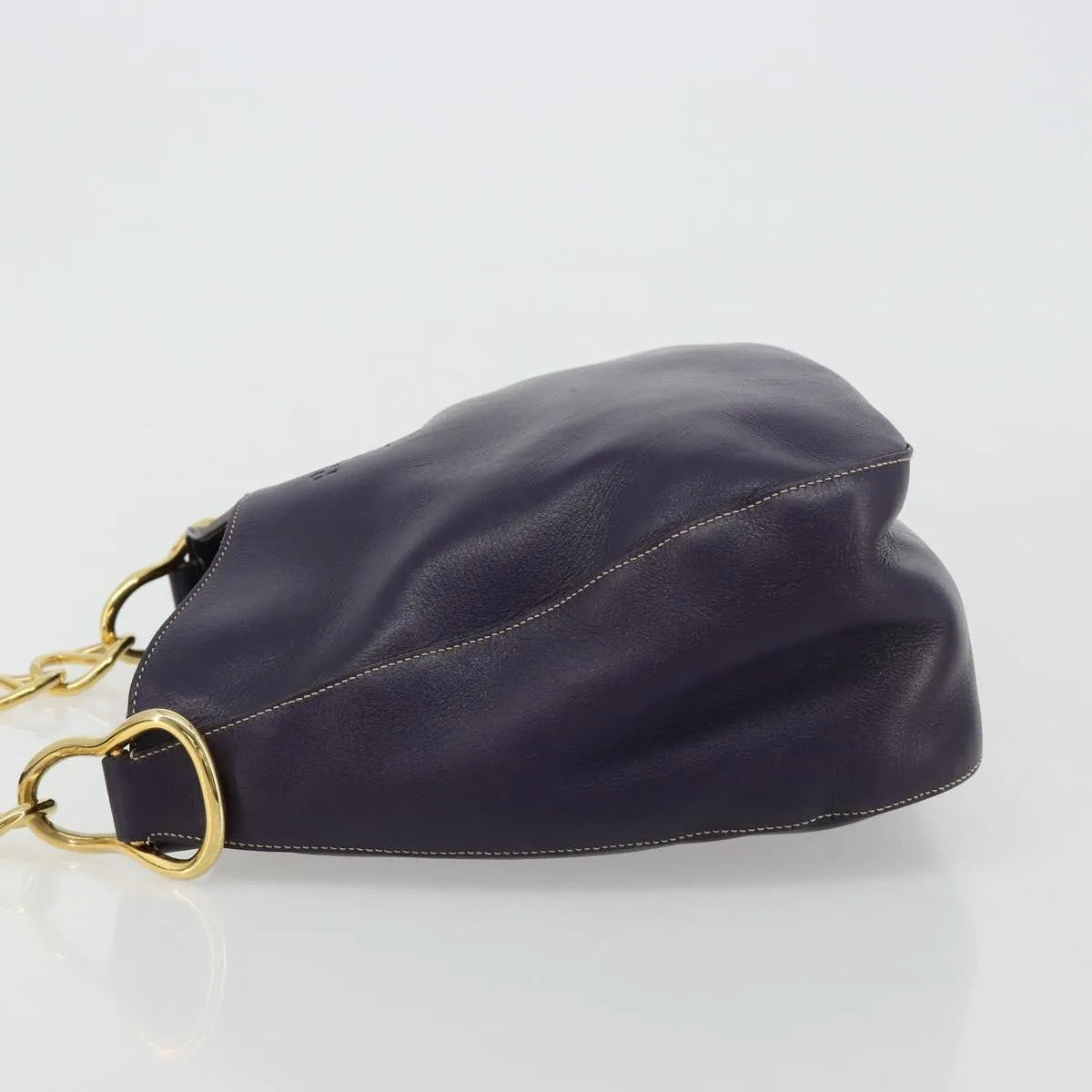 Prada Chain Leather Purple Leather Handbag (Pre-Owned)