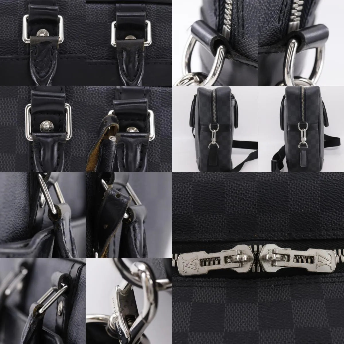Louis Vuitton Porte-Documents Voyage Damier Graphite Black Canvas Briefcase Bag (Pre-Owned)