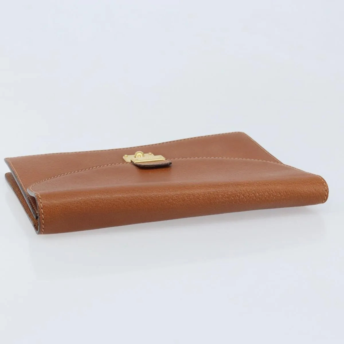 Gucci Vintage Clutch Leather Brown Leather Clutche & Pouche Bag (Pre-Owned)