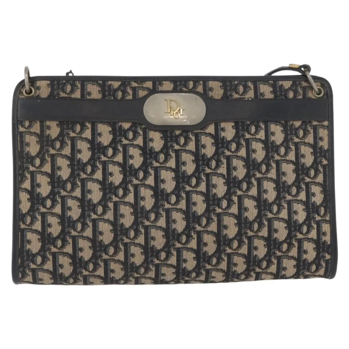 Christian Dior Vintage Trotter Canvas Navy Canvas Shoulder Bag Bag (Pre-Owned)