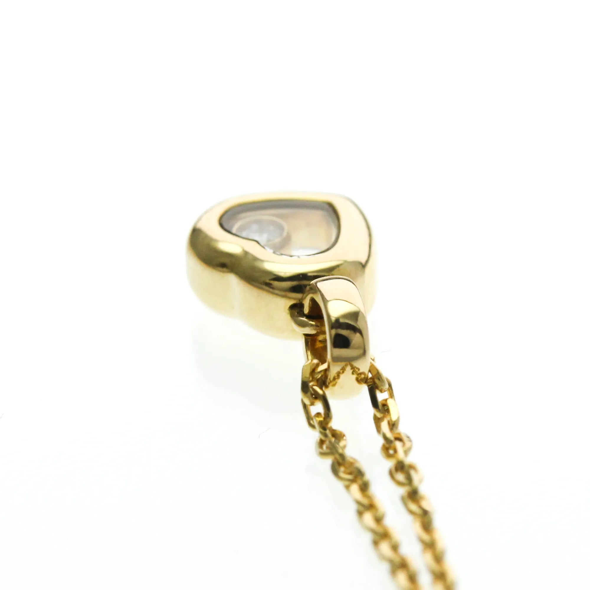 Chopard Happy Diamonds Heart Pendant 18K Yellow Gold With Diamonds And 1 Floating Diamond Gold Yellow_Gold Necklace Jewelry (Pre-Owned)