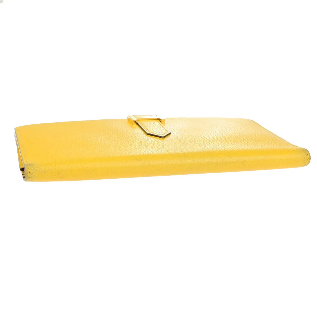 Hermes Bearn Trifold Epsom Yellow Leather Wallets Accessory (Pre-Owned)