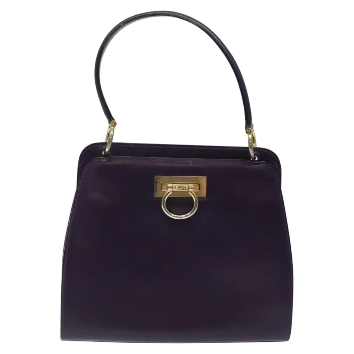 Celine Vintage Leather Purple Leather Handbag (Pre-Owned)