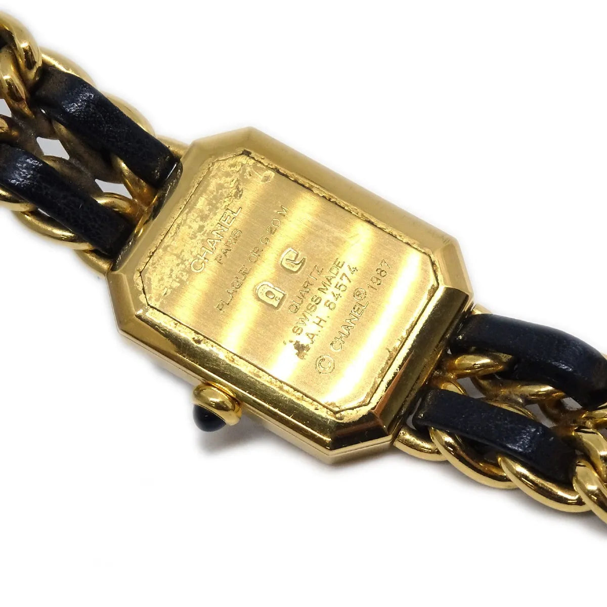 Chanel Premiere Rock Quartz Plated Metal And Leather Watch (Pre-Owned)