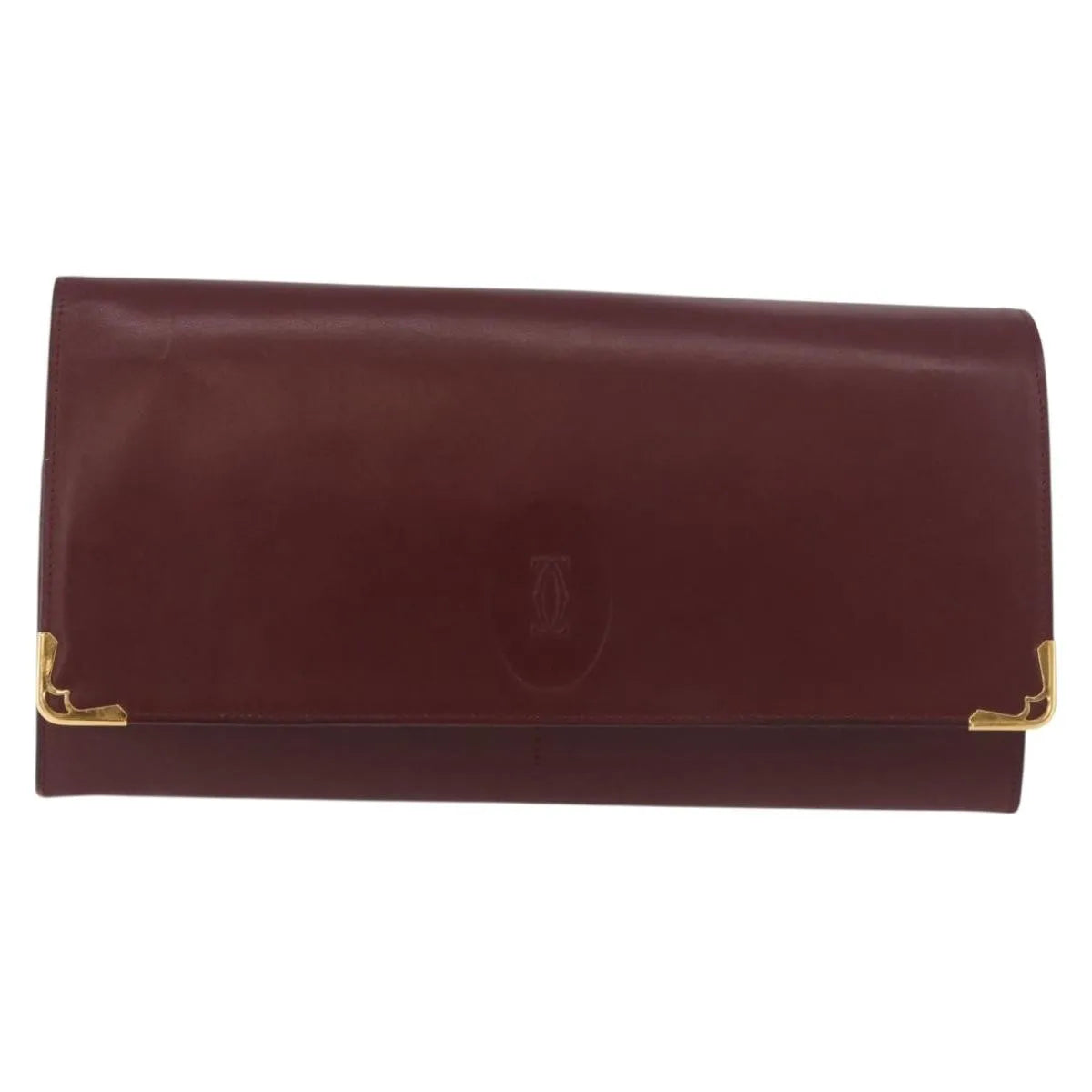 Cartier Must De Cartier Leather Burgundy Leather Clutche & Pouche Bag (Pre-Owned)