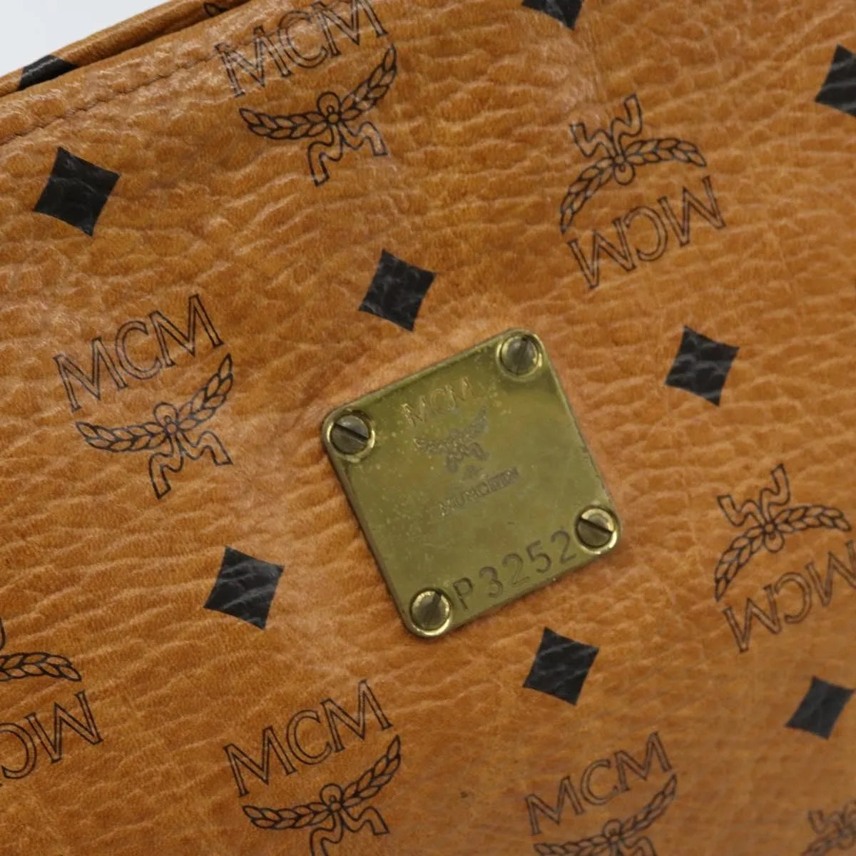 MCM Visetos Pvc Brown Leather Clutche & Pouche Bag (Pre-Owned)