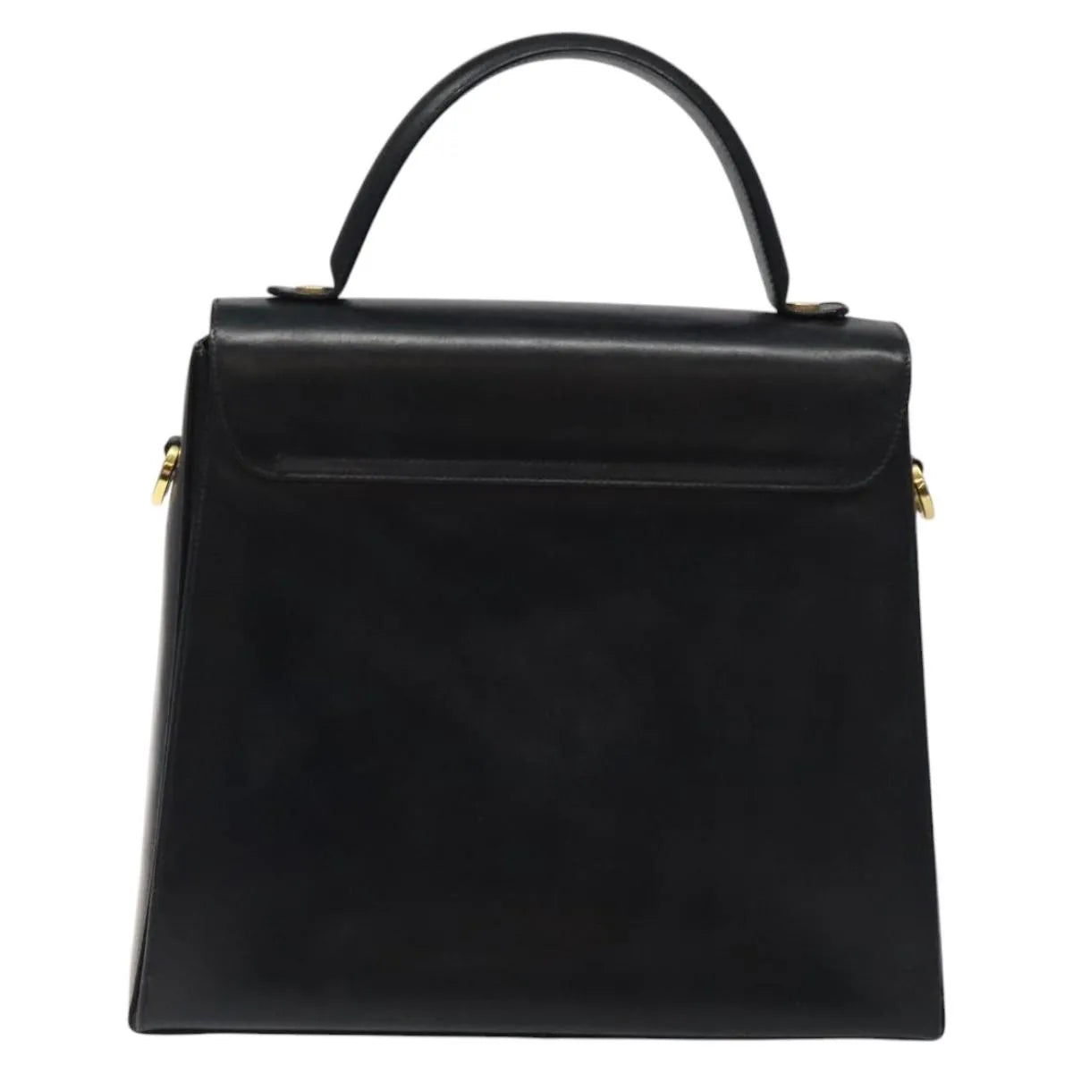 Salvatore Ferragamo Convertible Top Handle Leather Black Leather Handbag (Pre-Owned)