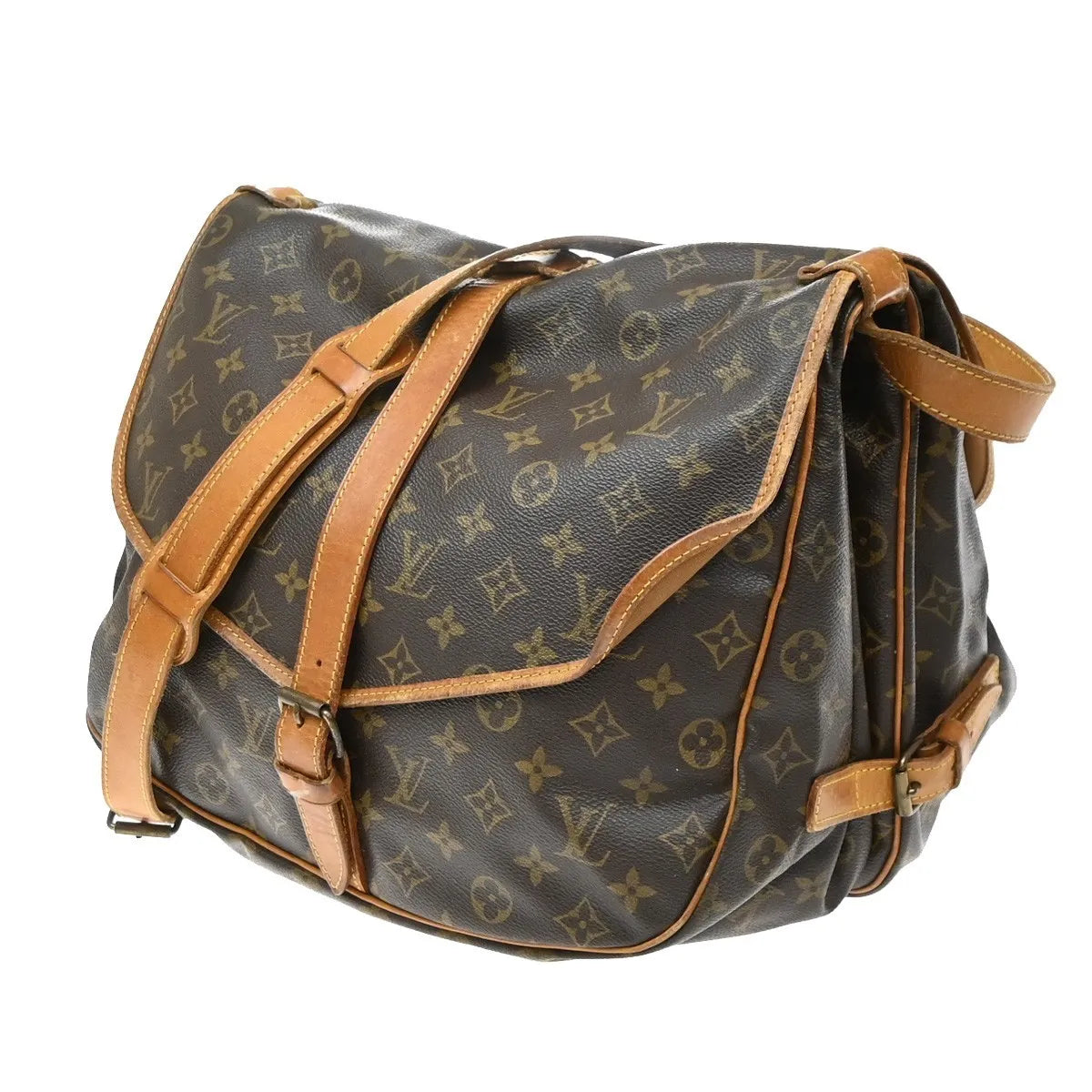 Louis Vuitton Saumur Monogram Canvas Brown Canvas Shoulder Bag Bag (Pre-Owned)