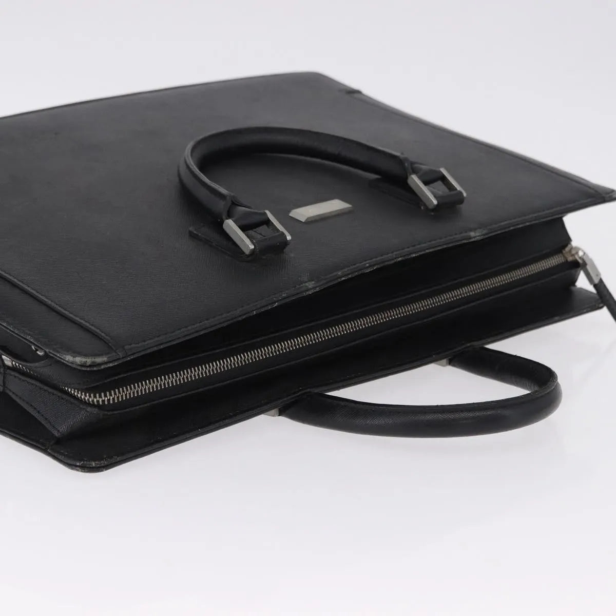 Burberry Business Black Leather Black Leather Briefcase Bag (Pre-Owned)